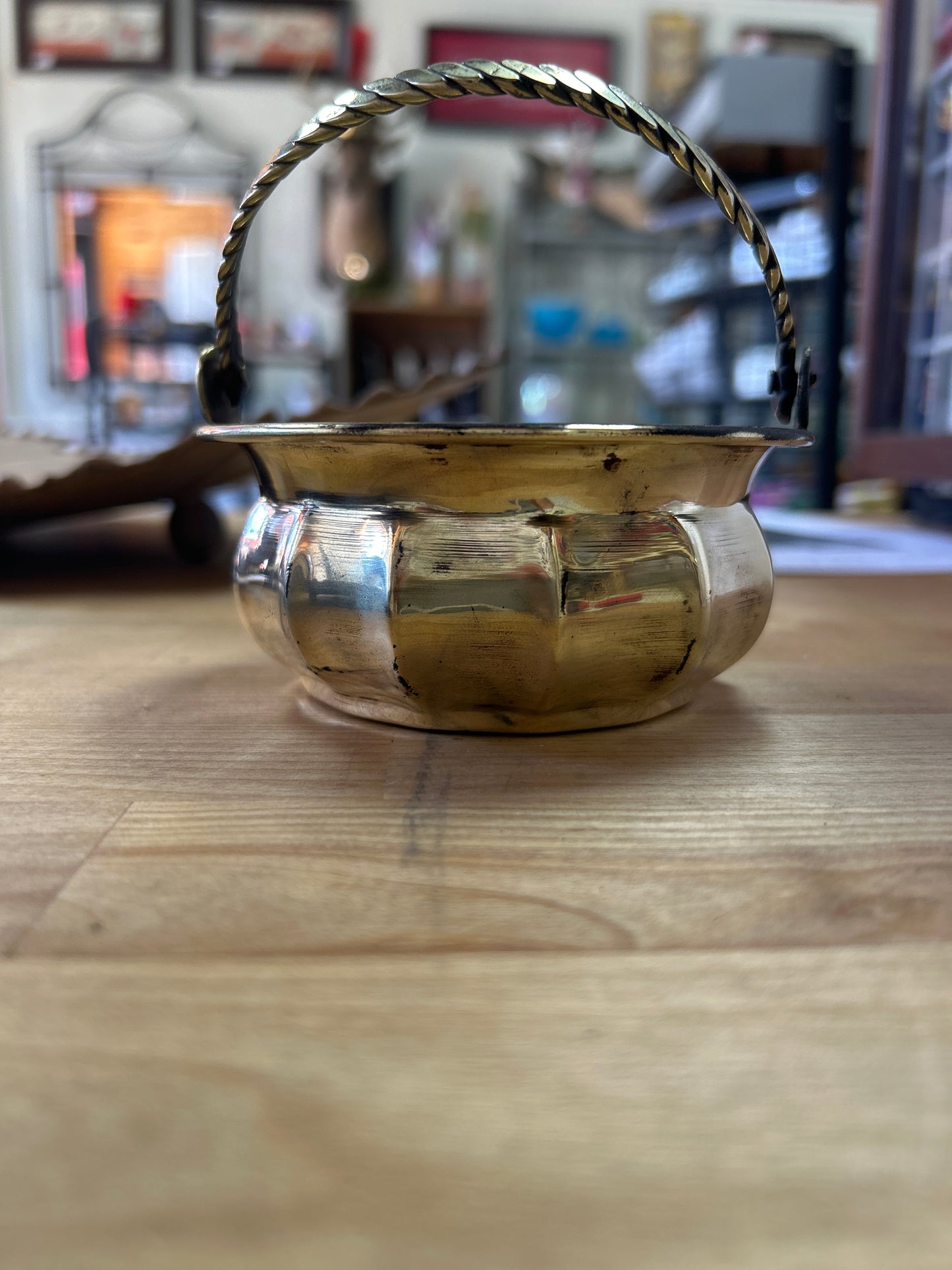 Vintage Miniature Brass Kettle Cauldron