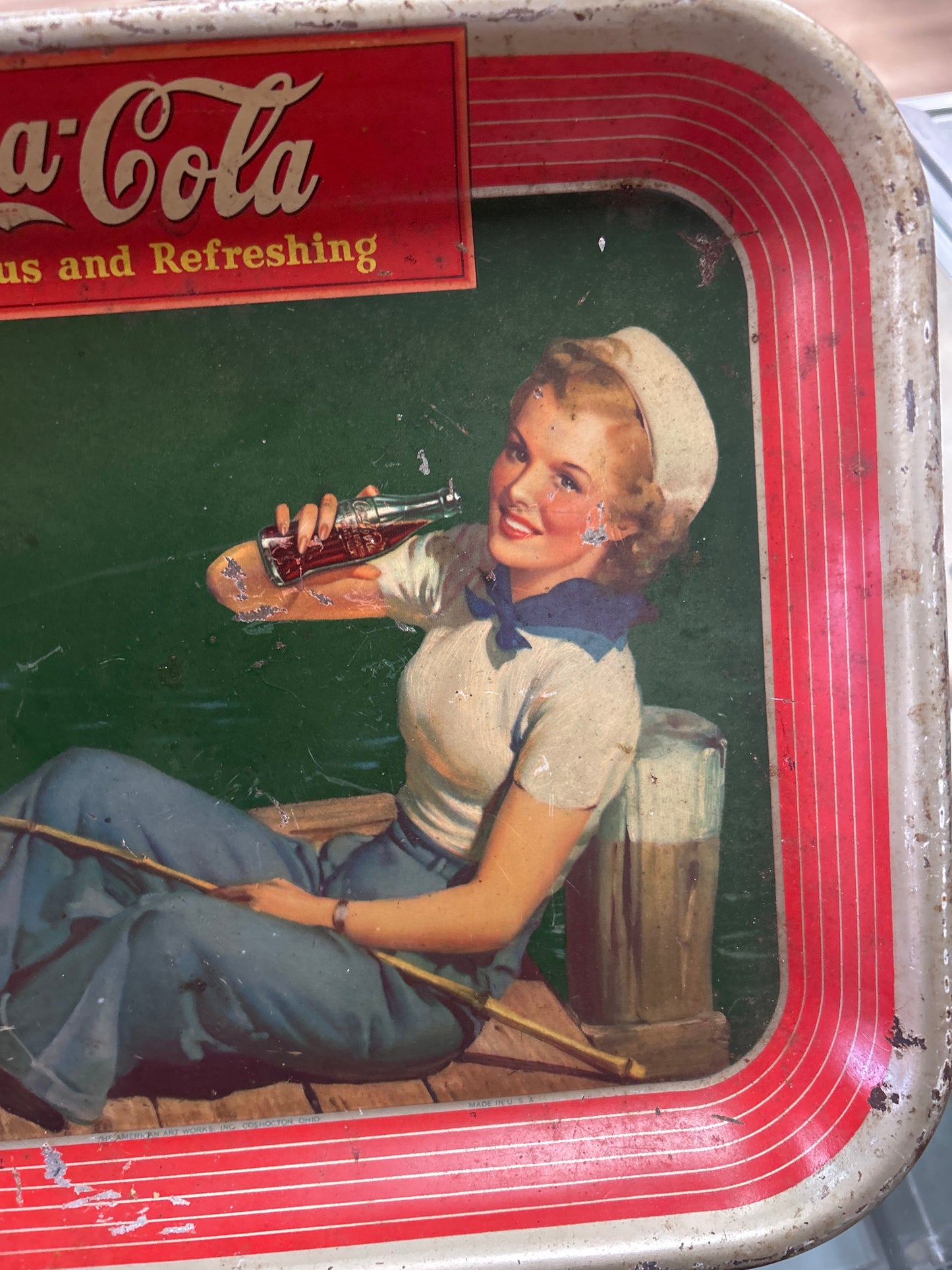 1940 Coca-Cola "Sailor Girl" Vintage Tray (Coke)