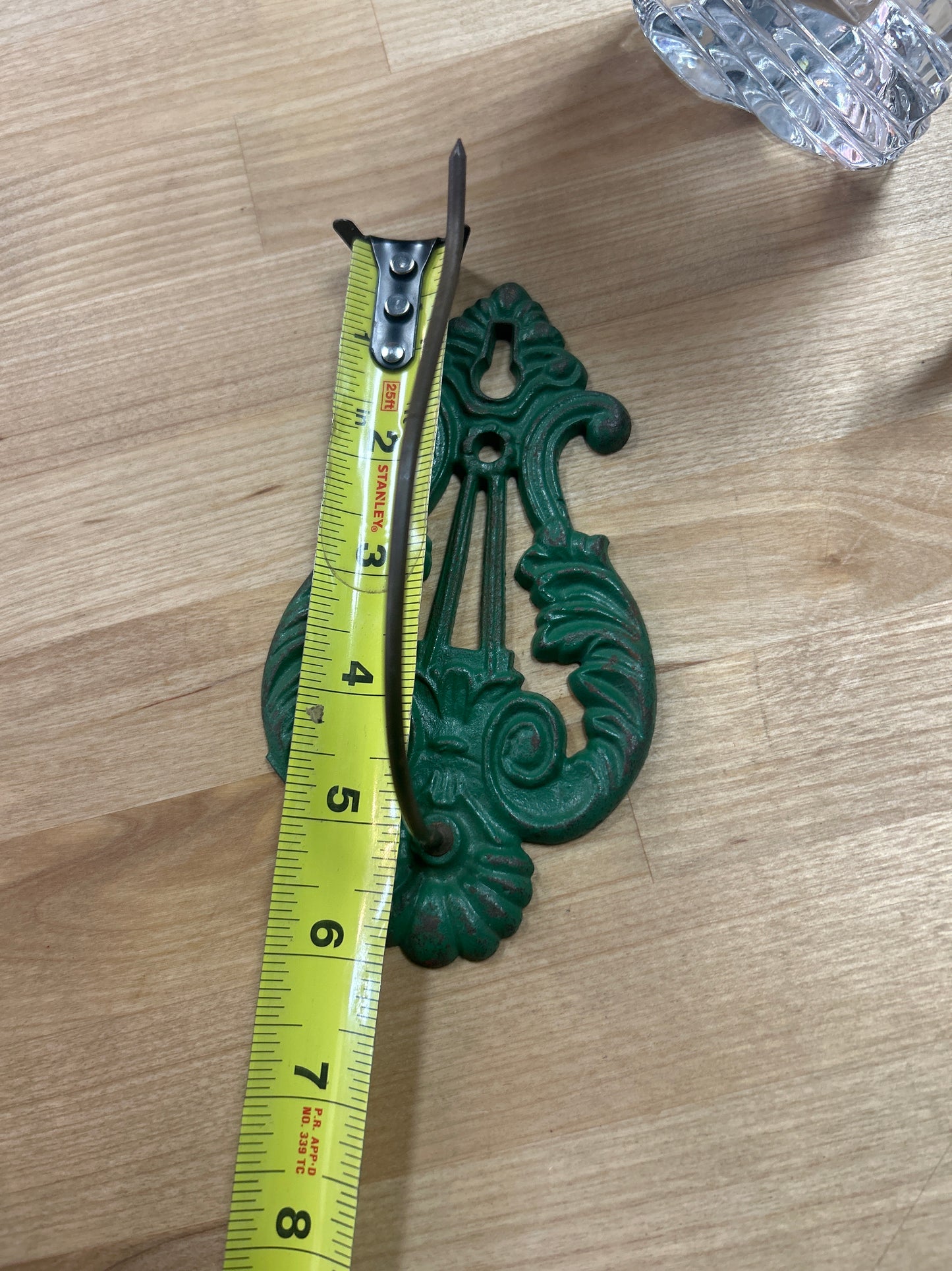 Vintage Cast Metal Ornate Wall Hanging Bill Receipt Holder Spike USA Office