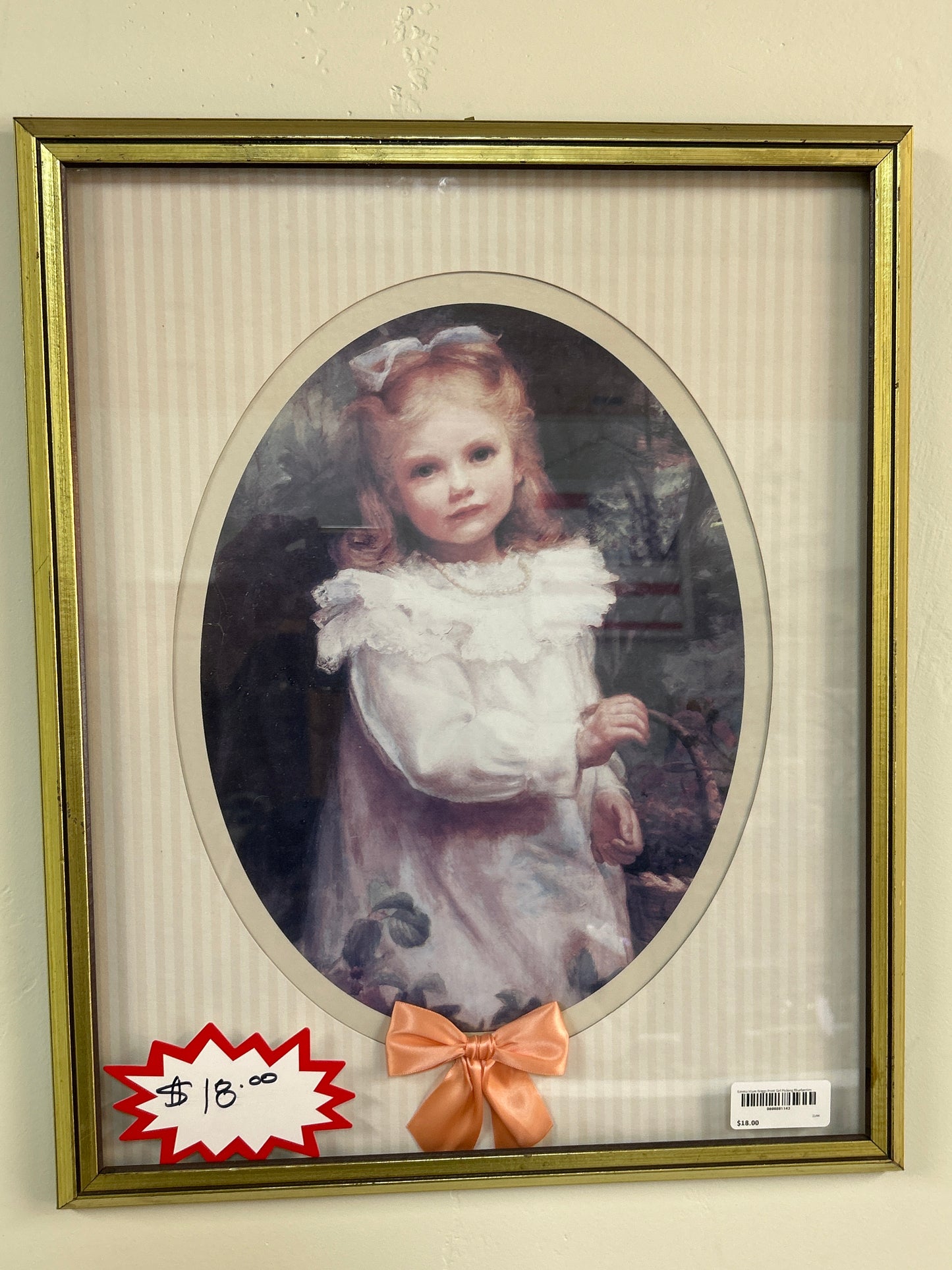 Vintage Emma Irlam Briggs Print “Girl Picking Blueberries” 21”x18”