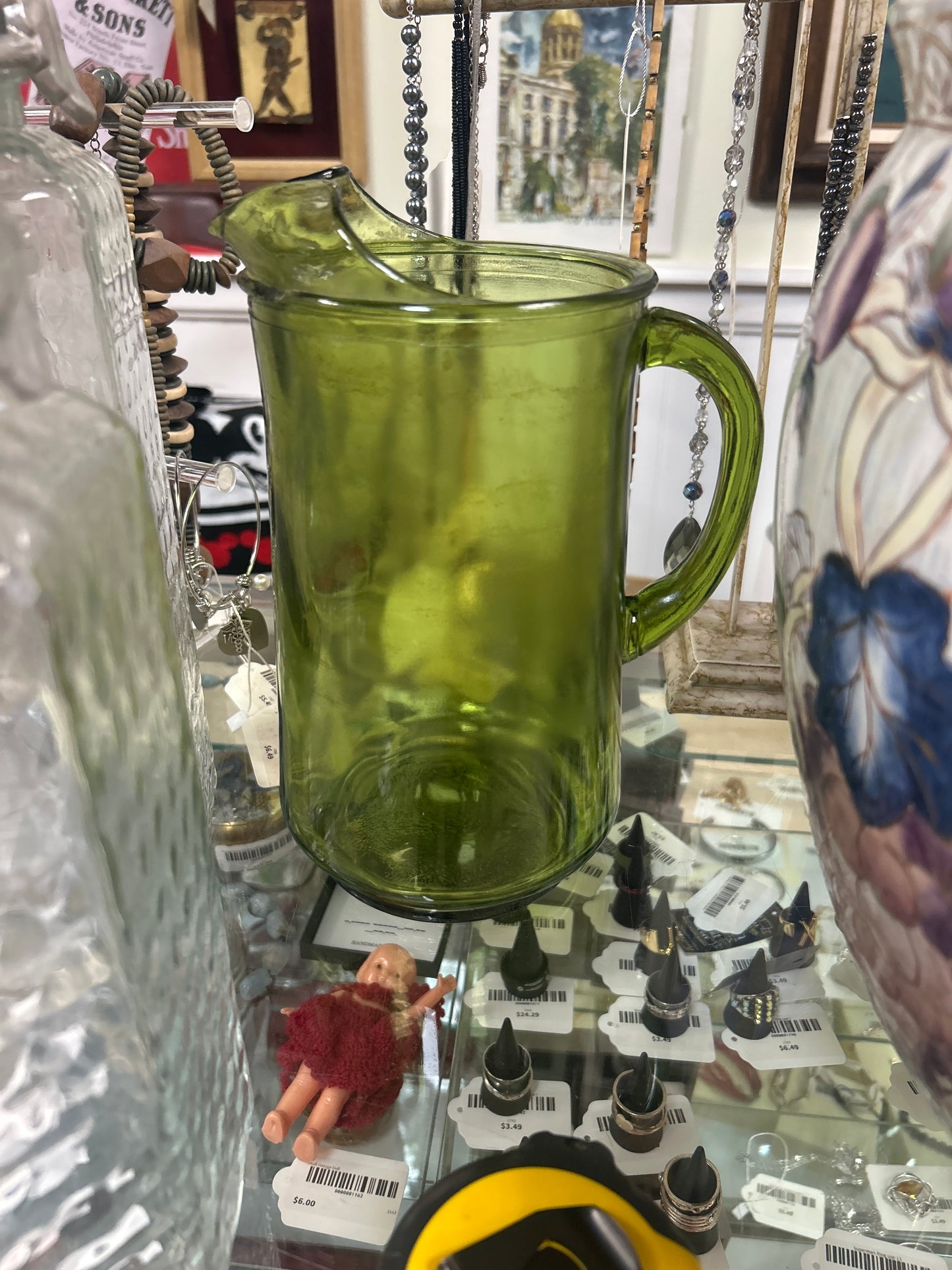 Anchor Hocking (USA) 'Finlandia' Large Pitcher, in Avocado Green