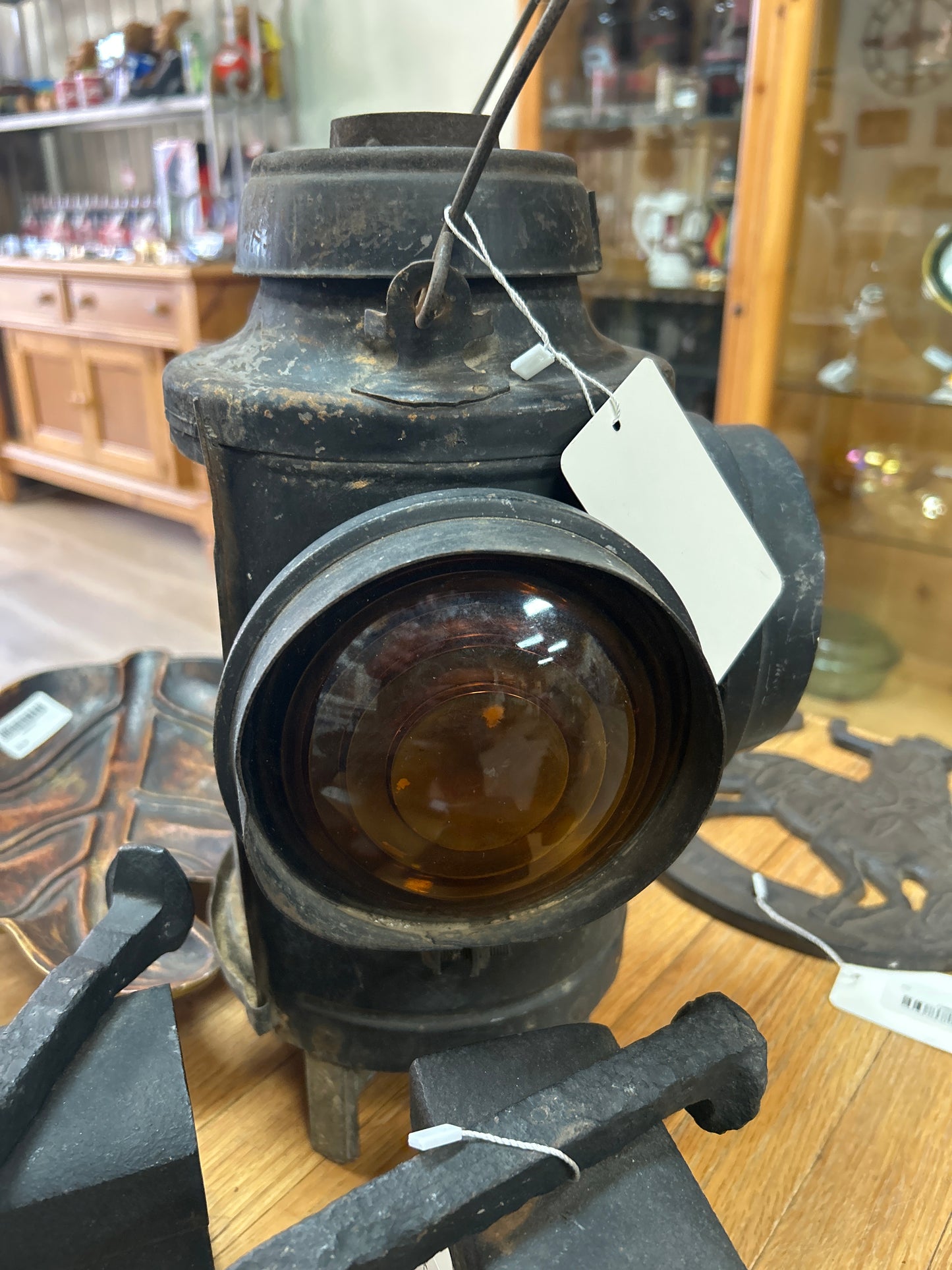 Vintage Railroad Lantern 14” (not including handle)