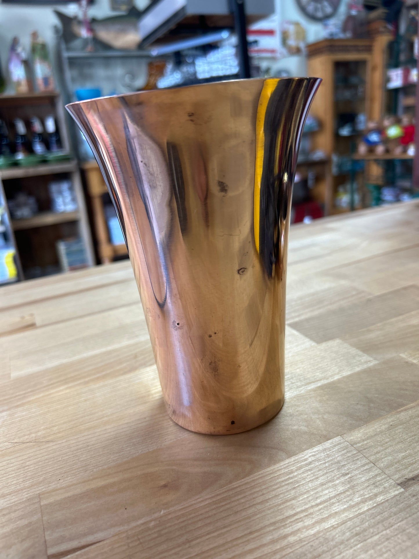 Vintage Chase “marked” copper vase. 6 1/2”