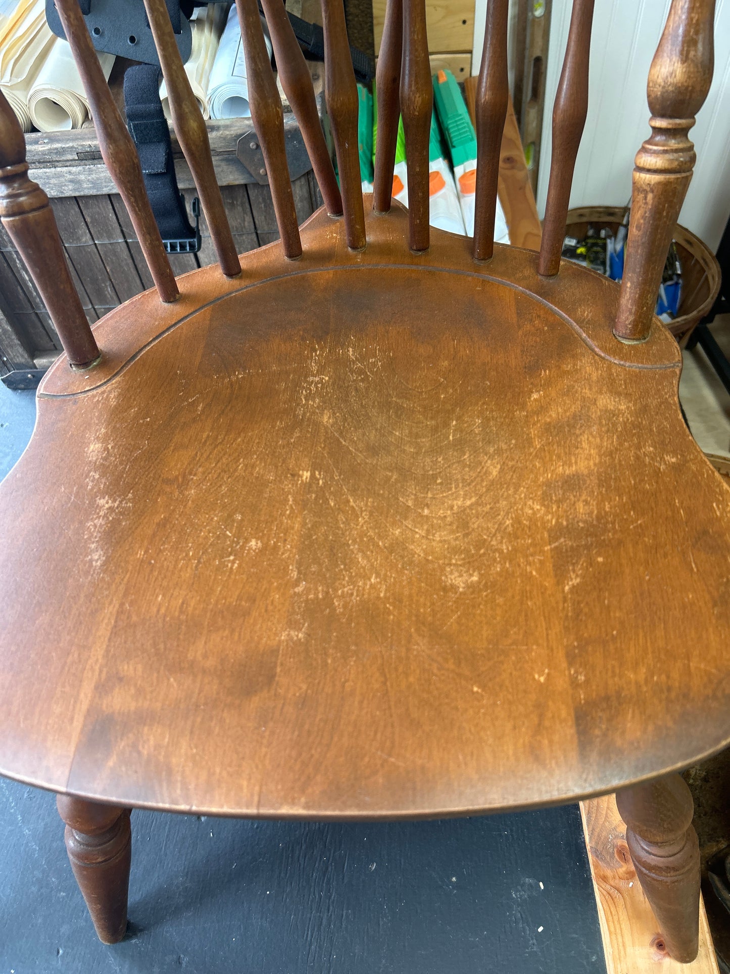 Vintage Nichols & Stone Chairs (pair) Marked! One in rough shape.