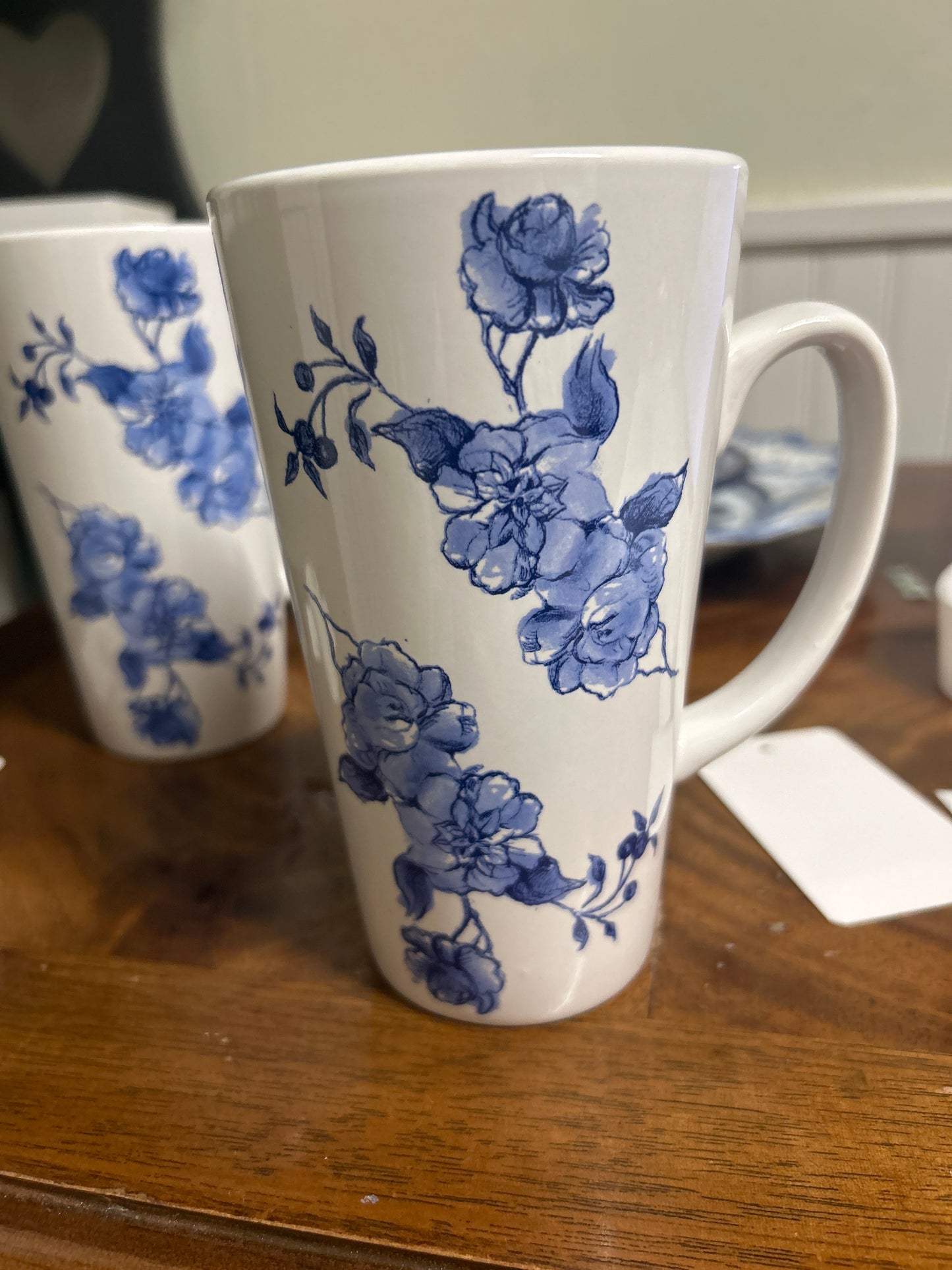 Blue Flower Pattern Coffee Mug, Marketplace Brands