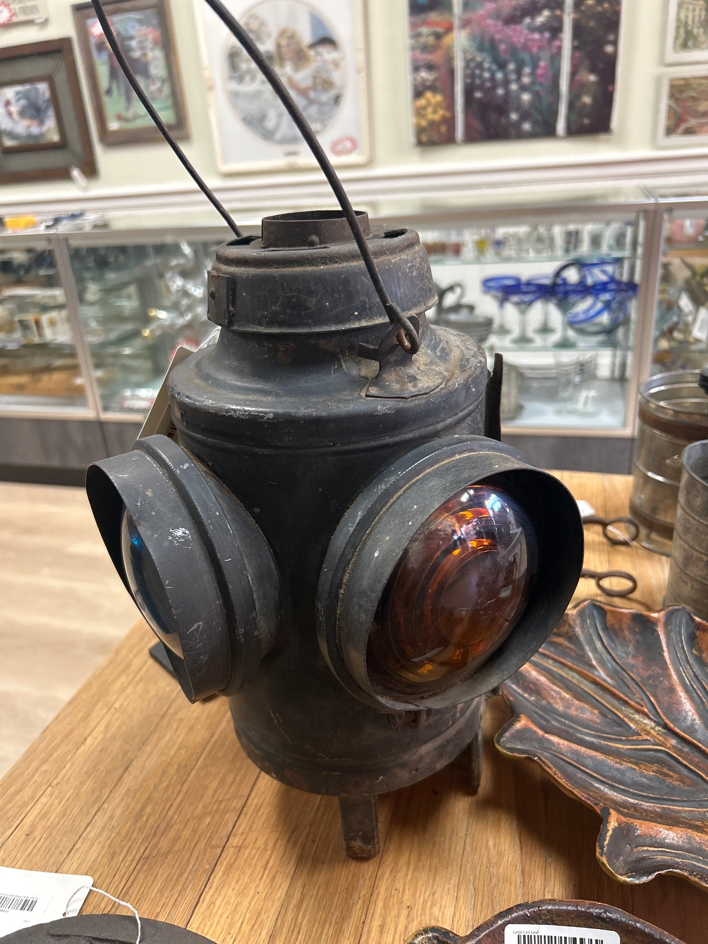 Vintage Railroad Lantern 14” (not including handle)