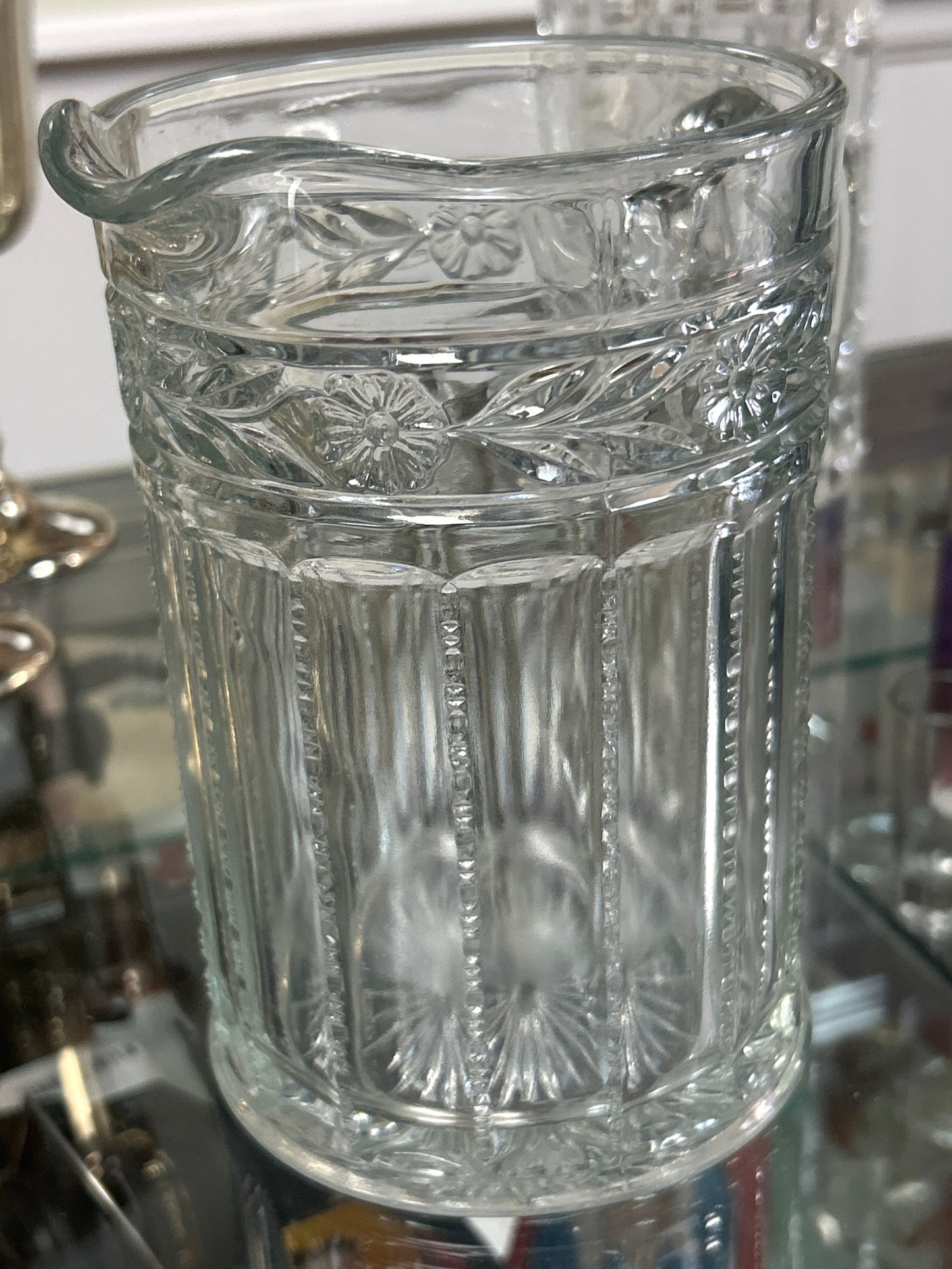 EAPG pressed glass pitcher