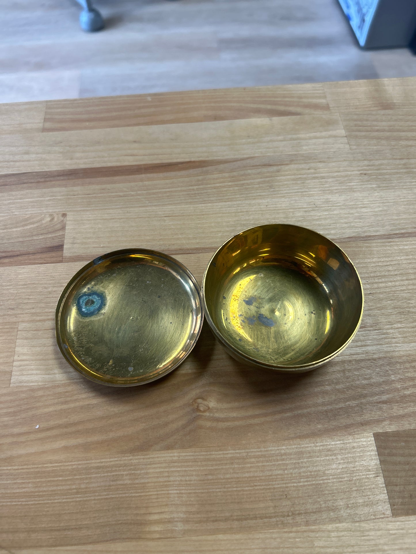 Vintage Brass Trinket Holder w/ Horse Motif on Cover