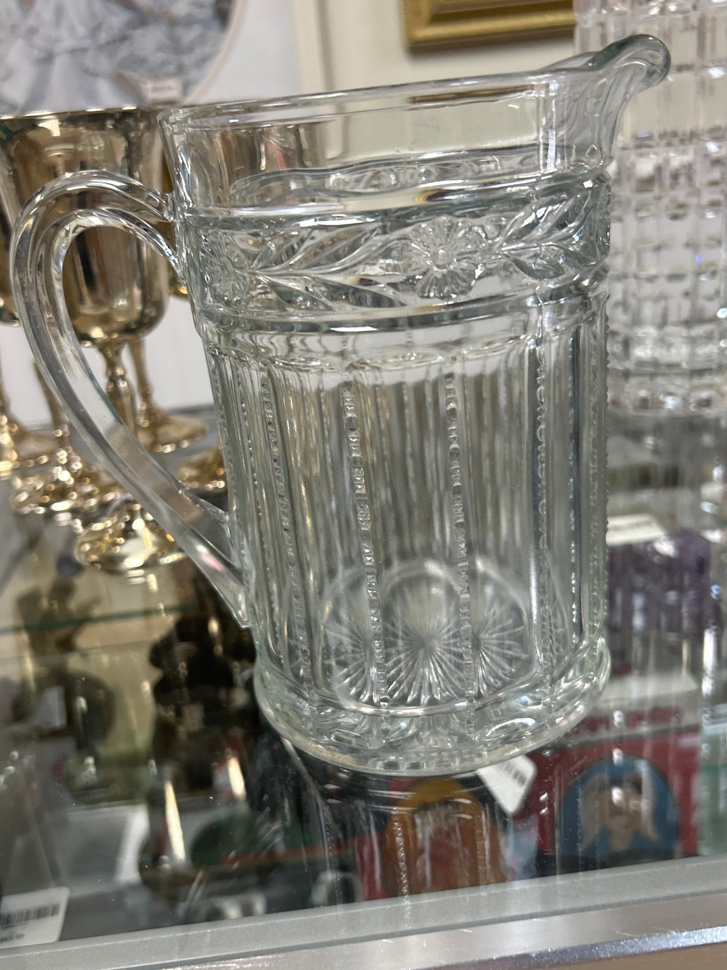 EAPG pressed glass pitcher