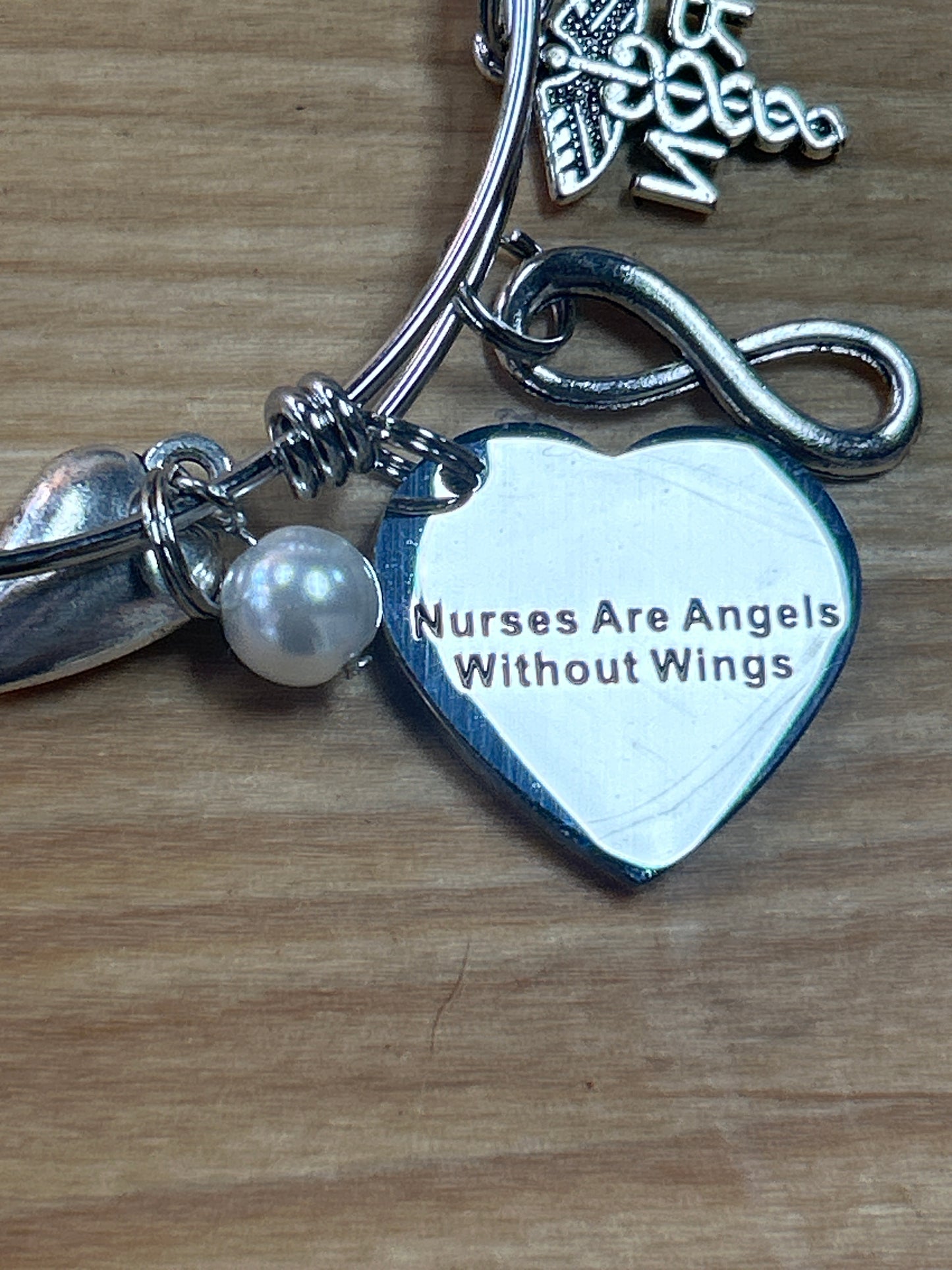 5 Charm Nurses are angels without wings bracelet