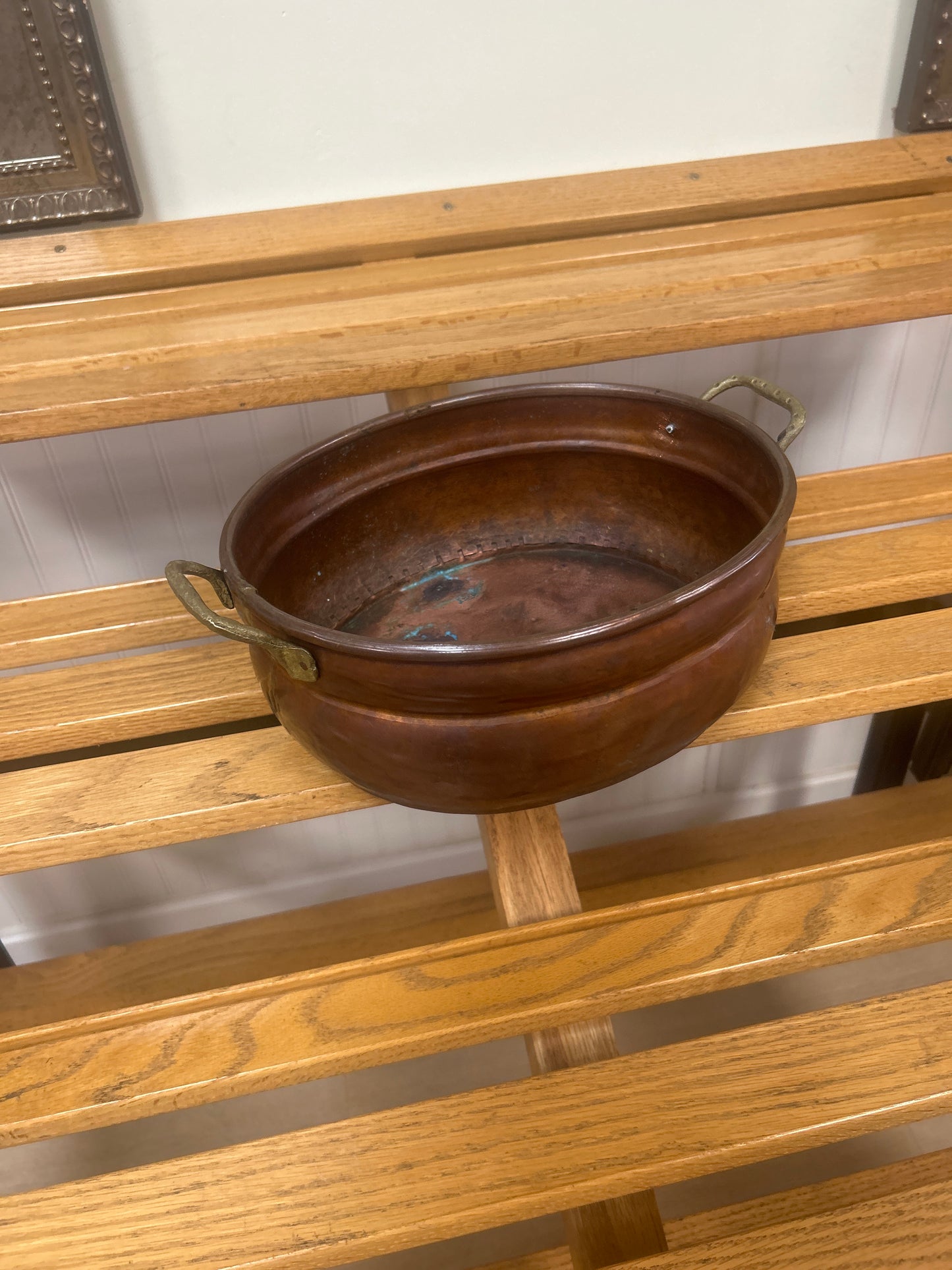Antique Copper Bowl (repaired on handle)
