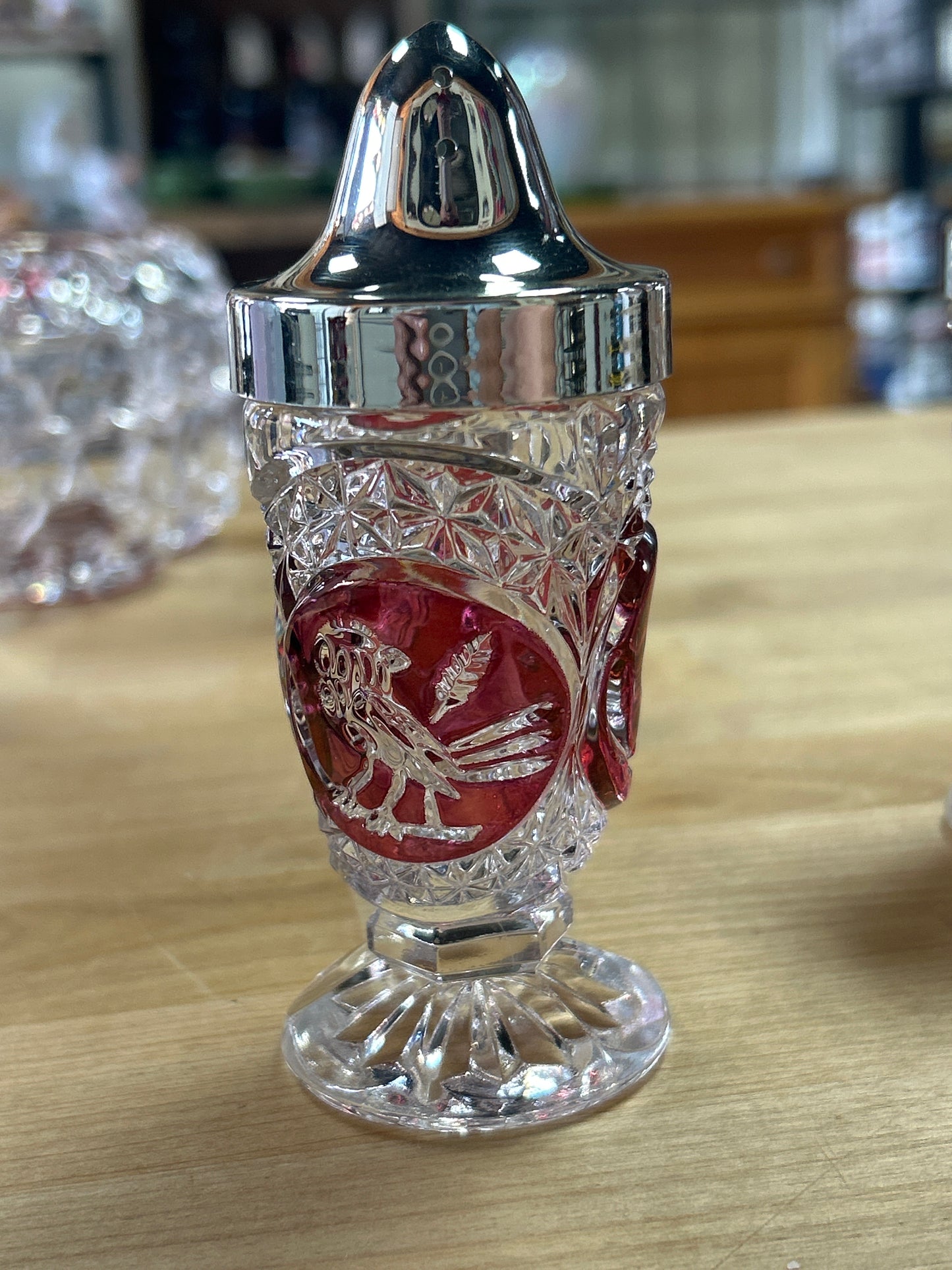 Vintage Hofbauer Ruby Byrdes Salt and Pepper Shakers | Lead Crystal | West Germany