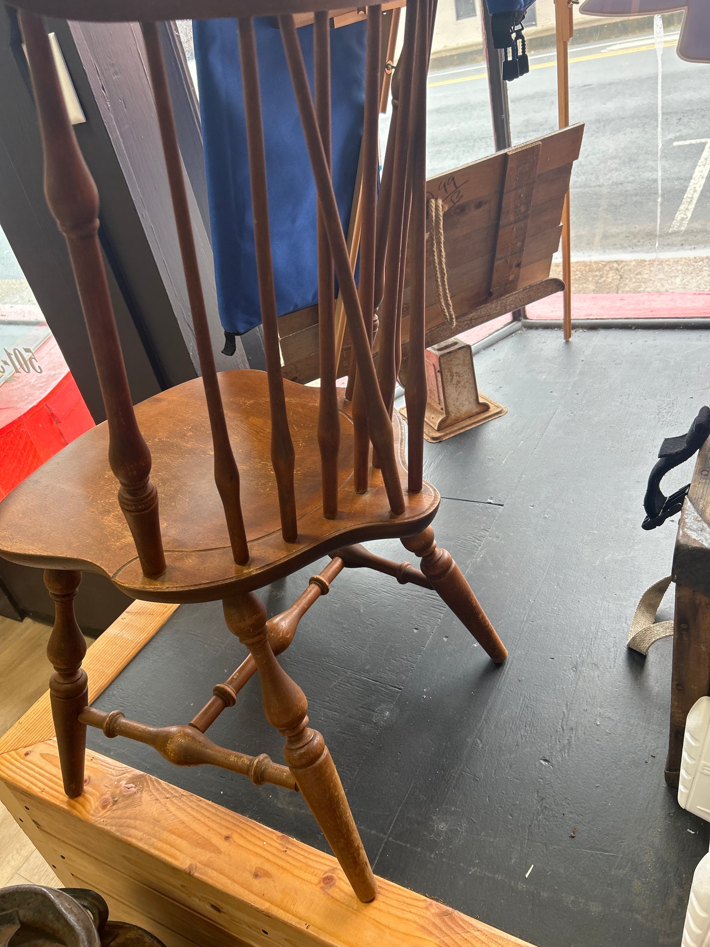Vintage Nichols & Stone Chairs (pair) Marked! One in rough shape.