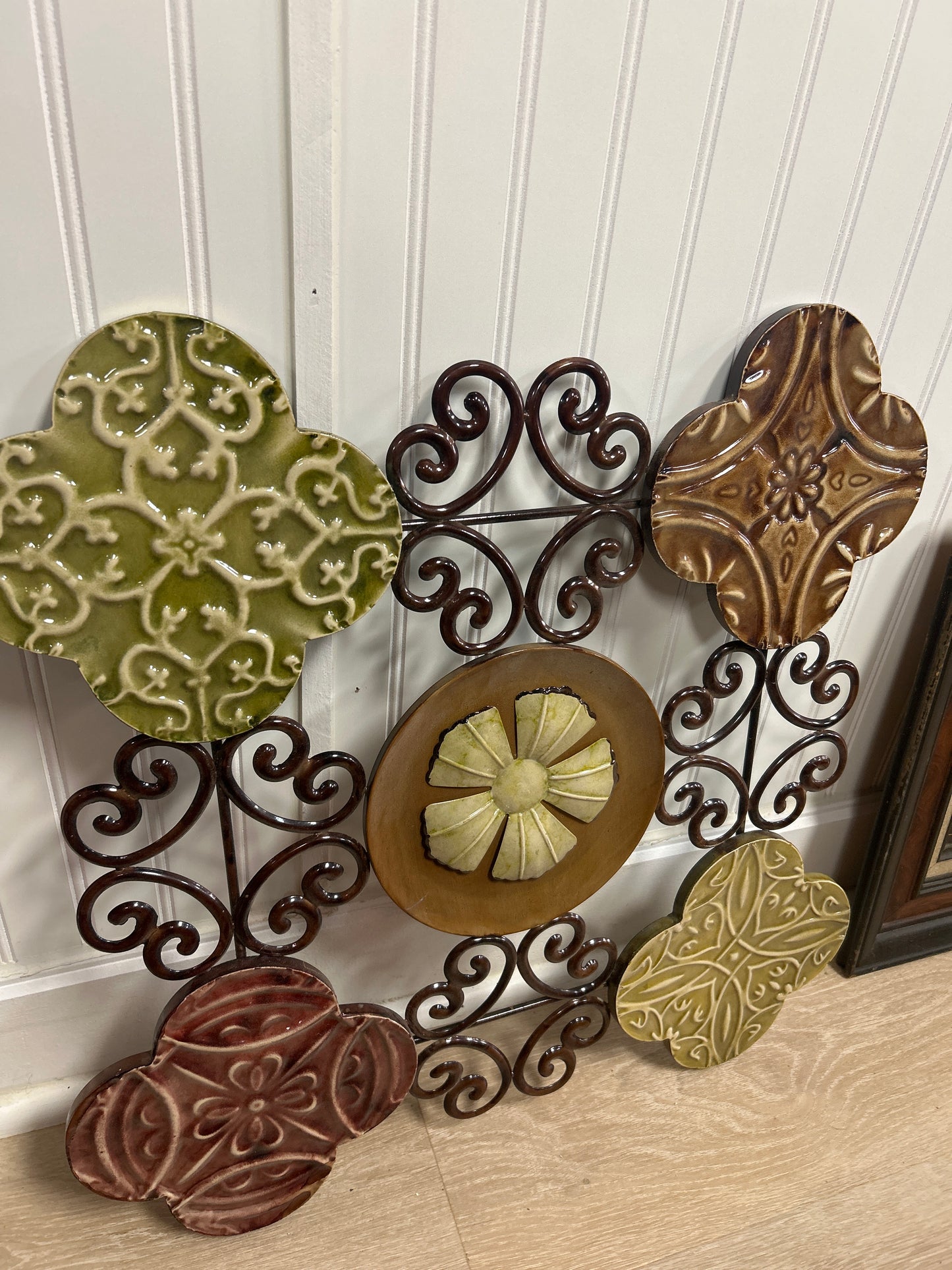 Metal Wall Art Green and Brown