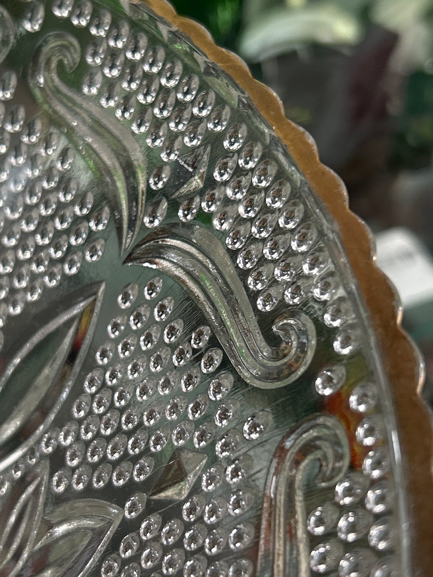 Vintage Federal Glass Company Heritage pattern serving bowl.