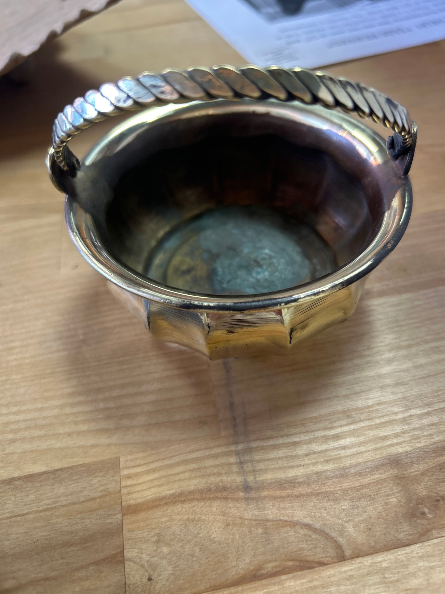 Vintage Miniature Brass Kettle Cauldron