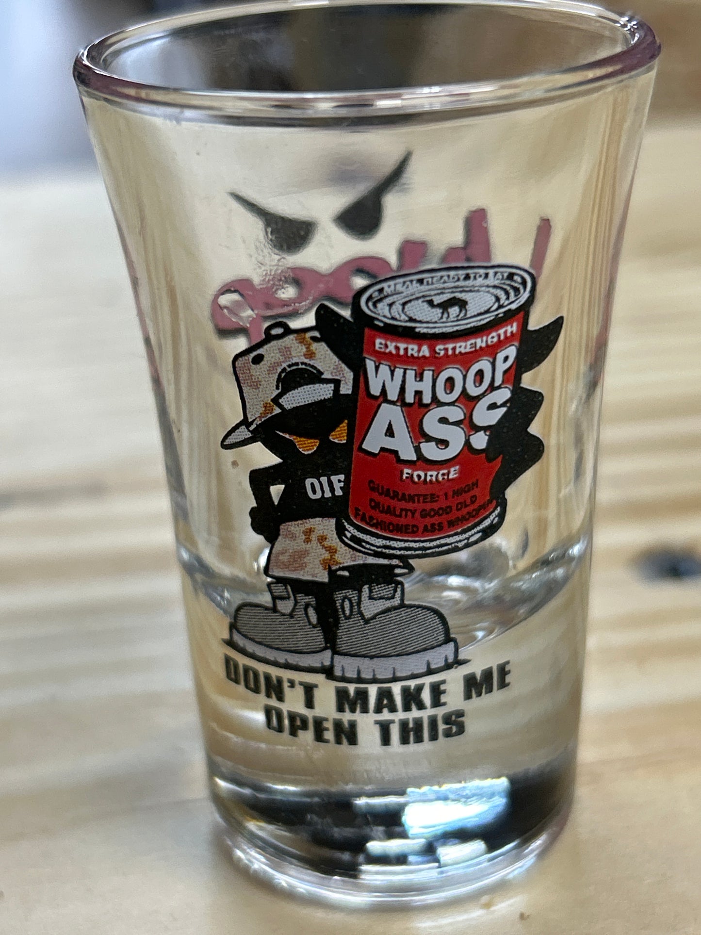 Iraq Whoop Ass Shot Glass