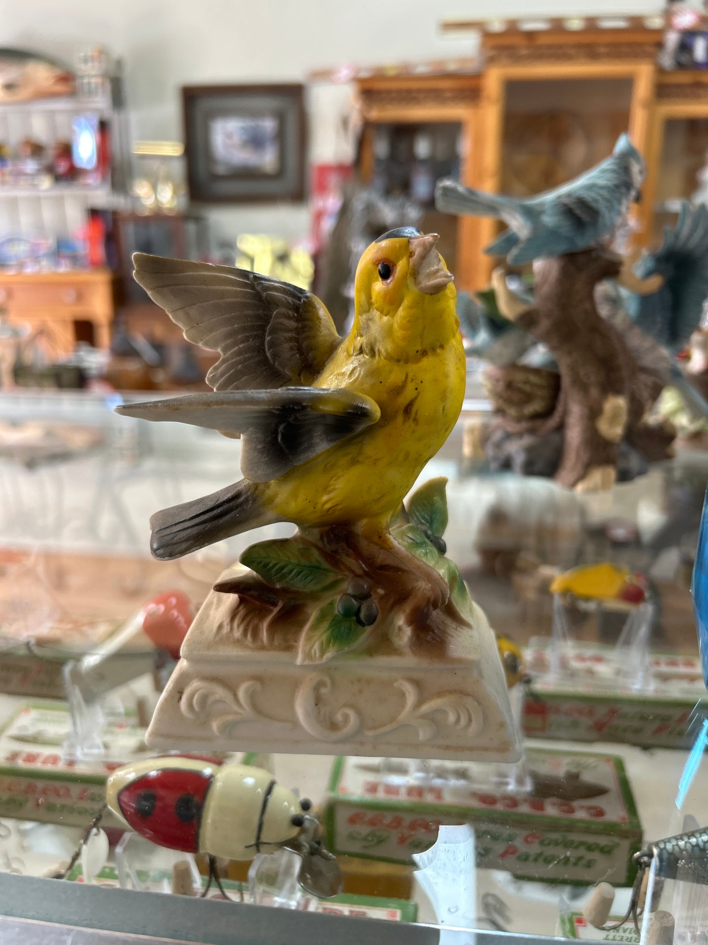 Vintage Bird Figurine (single yellow bird)