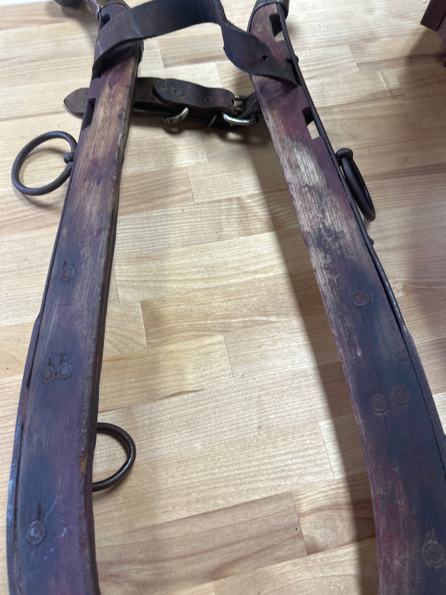 Antique horse hames Brass, Iron and Wood (unpolished brass) #1