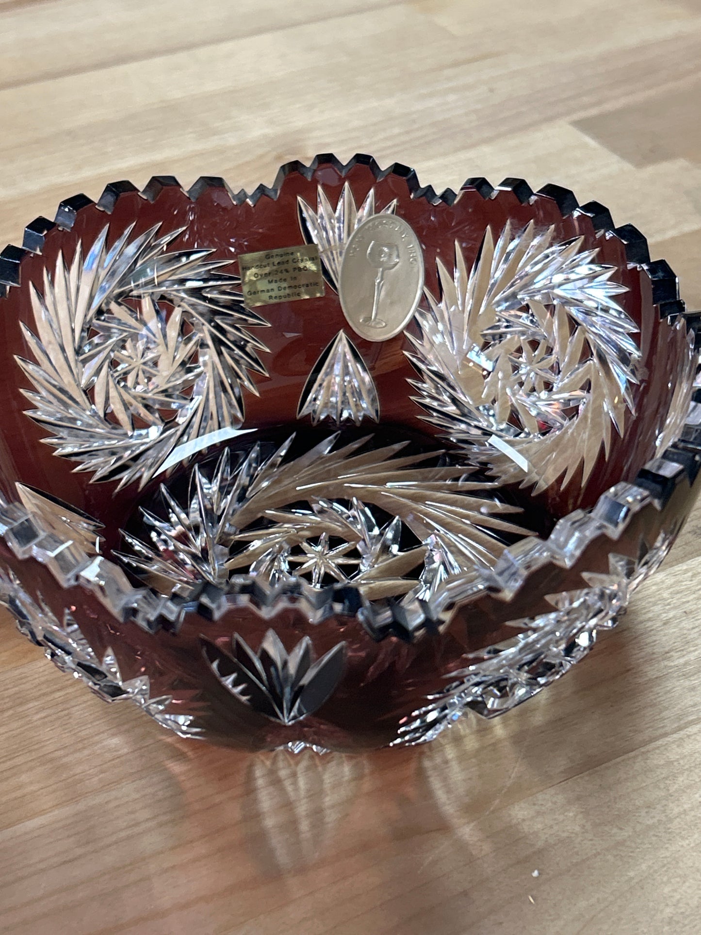 Vintage German H&K Hand Cut Crystal Bowl