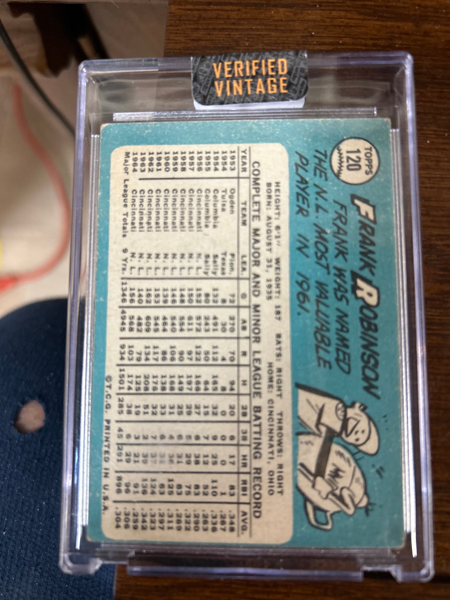 1965 TOPPS #120 FRANK ROBINSON REDS (verified vintage)
