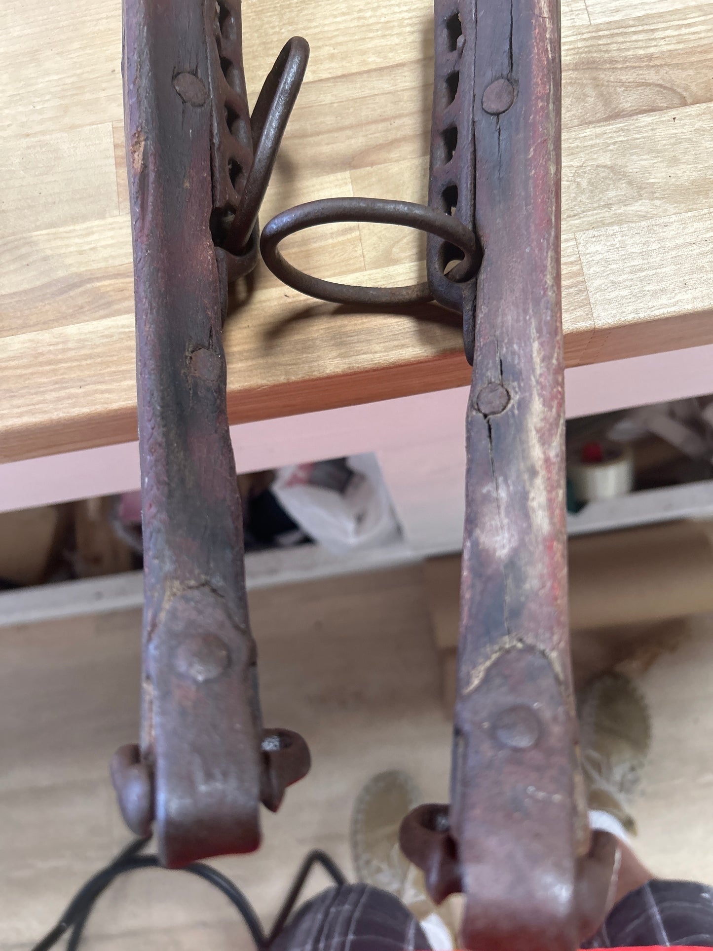 Antique horse hames Brass, Iron and Wood (unpolished brass) #1