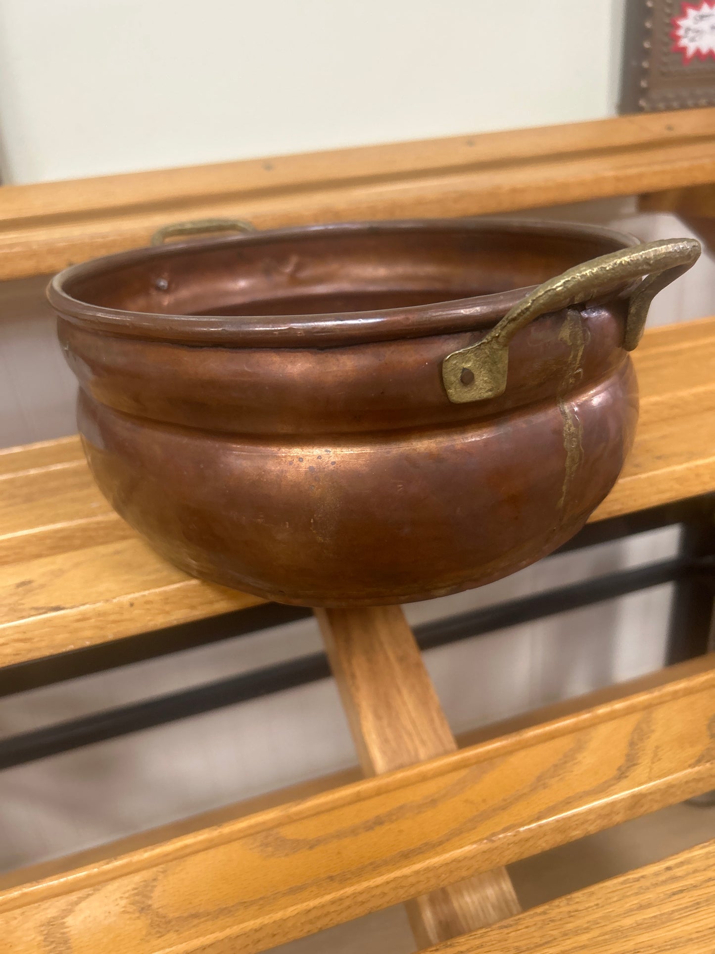 Antique Copper Bowl (repaired on handle)