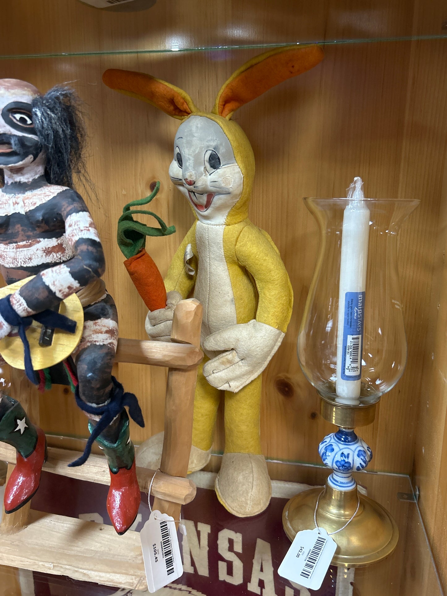 Vintage Bugs Bunny (Warner Brothers) well used. Stains, tears and holes. Creepy