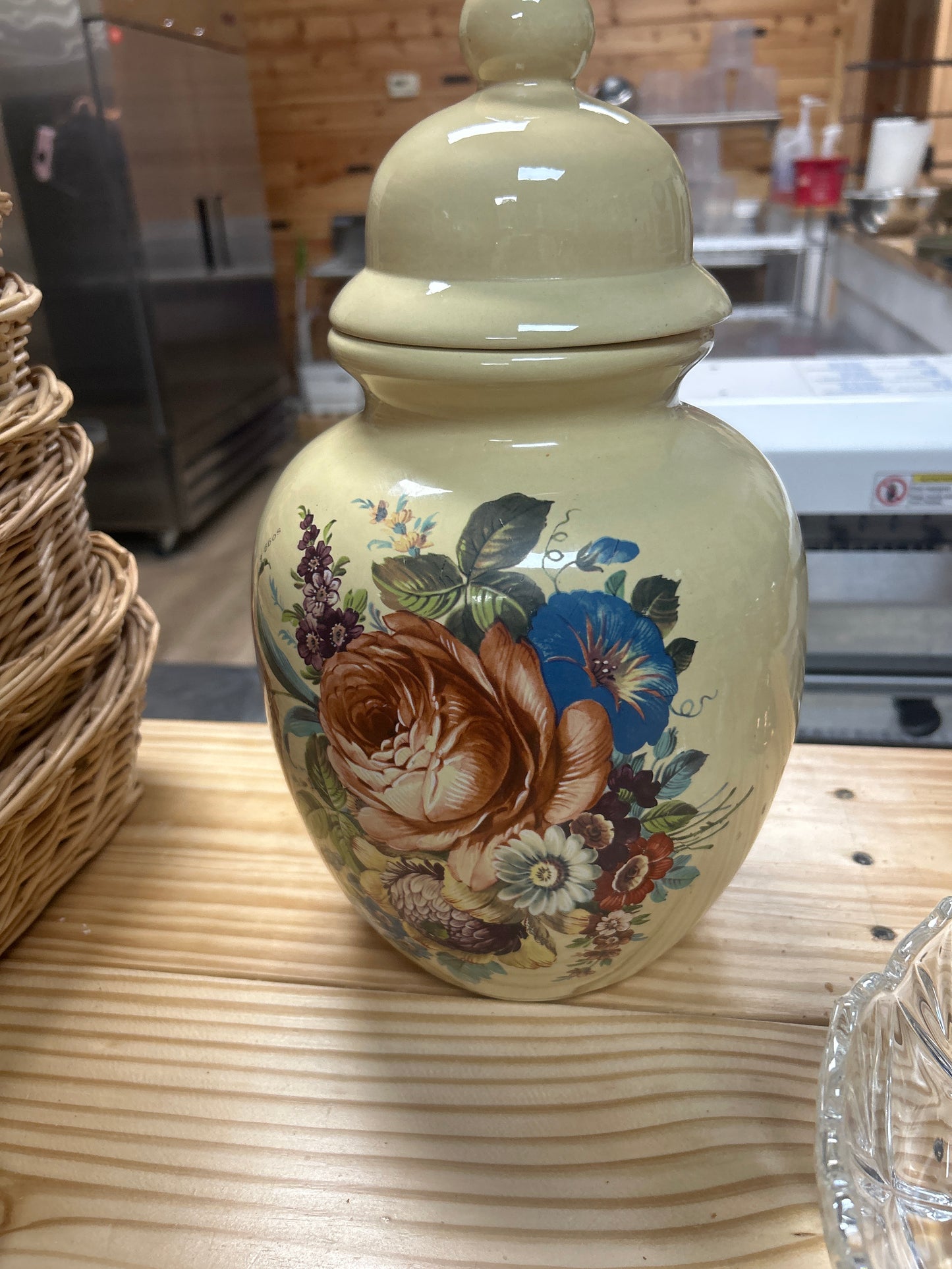 Vintage Ginger Jar - 13”- Floral