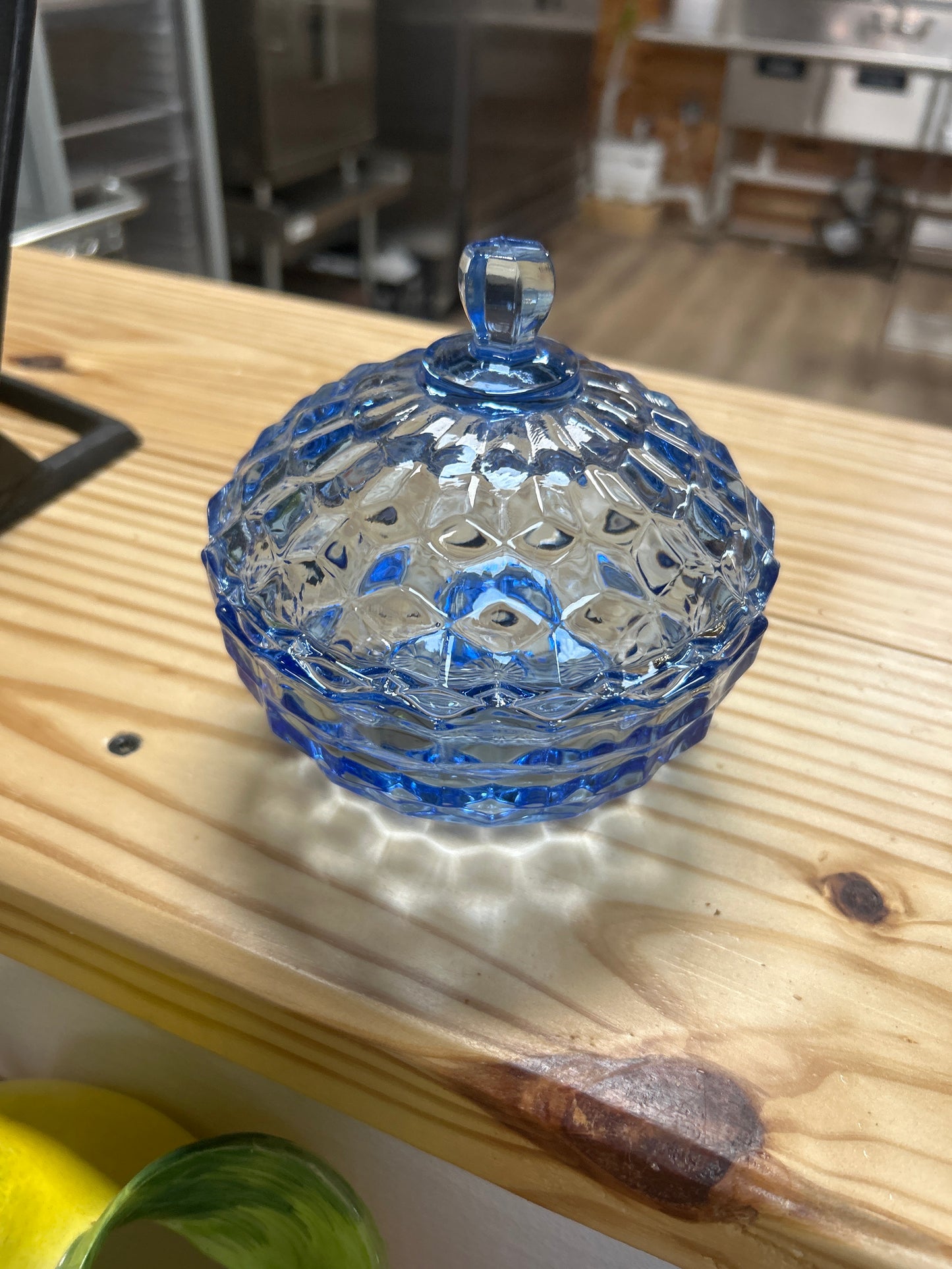 vintage blue "cube" candy dish