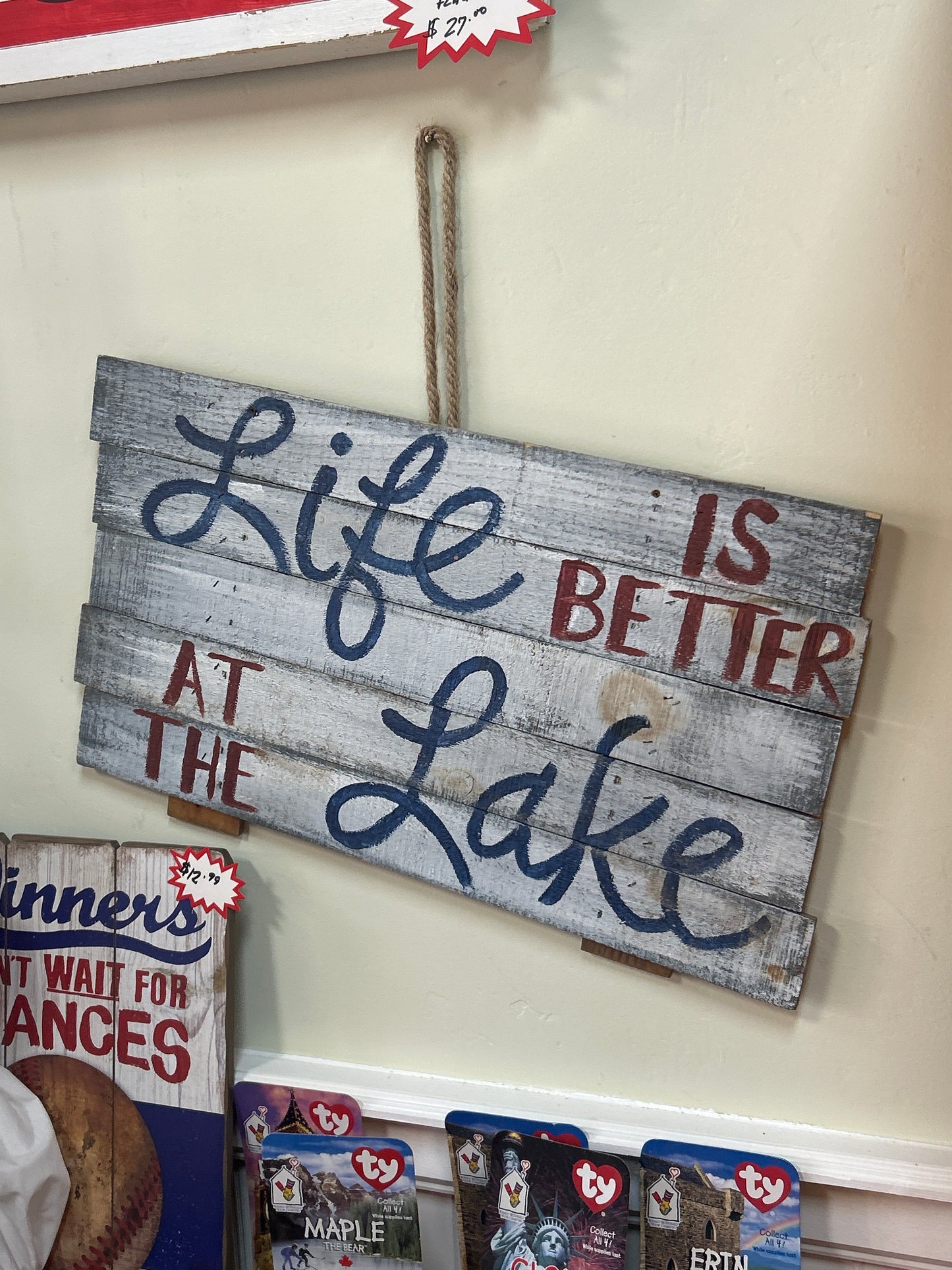 24x15 “Life is better at the lake sign” (wood)