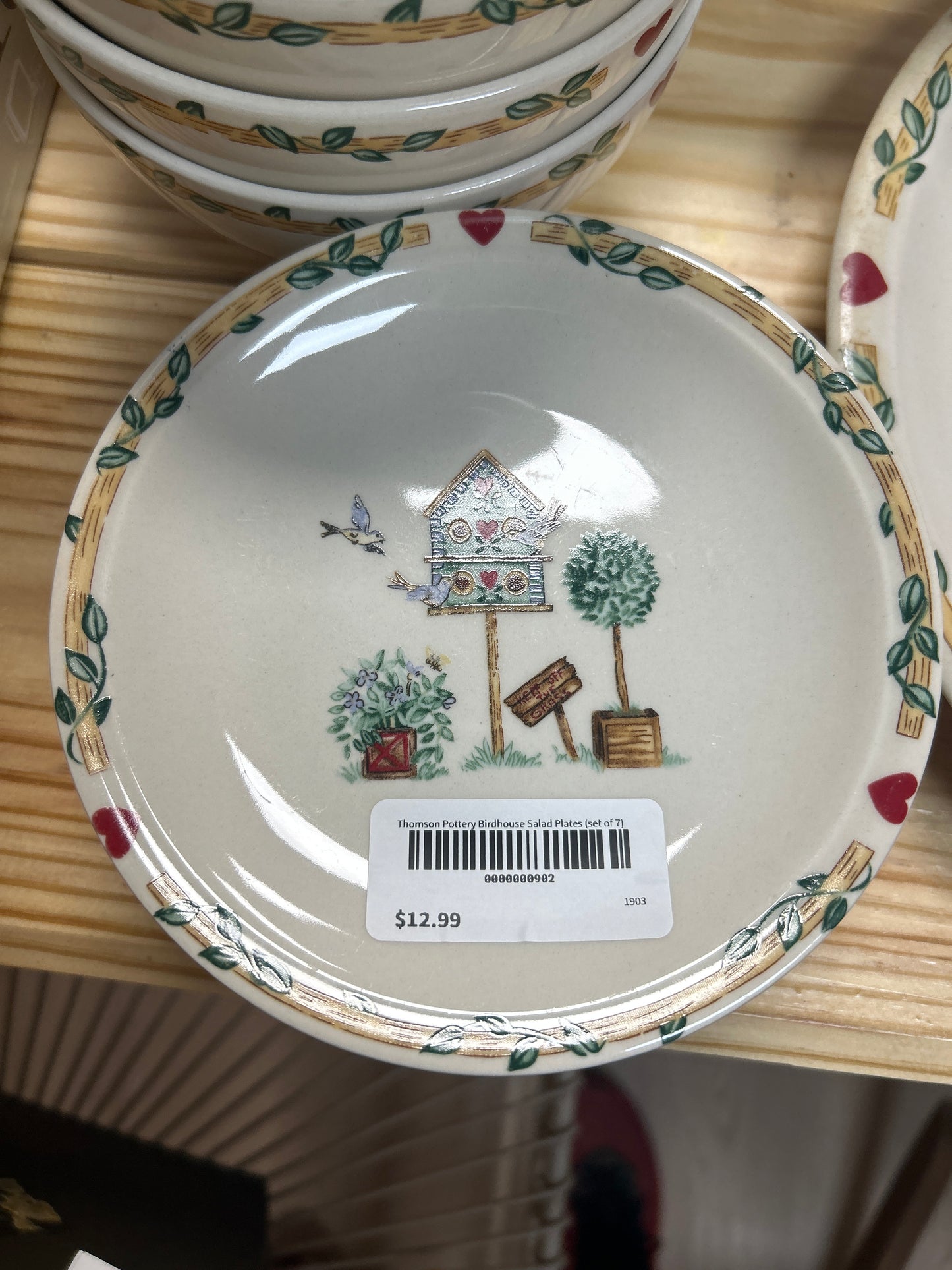 Thomson Pottery Birdhouse Salad Plates (set of 7)