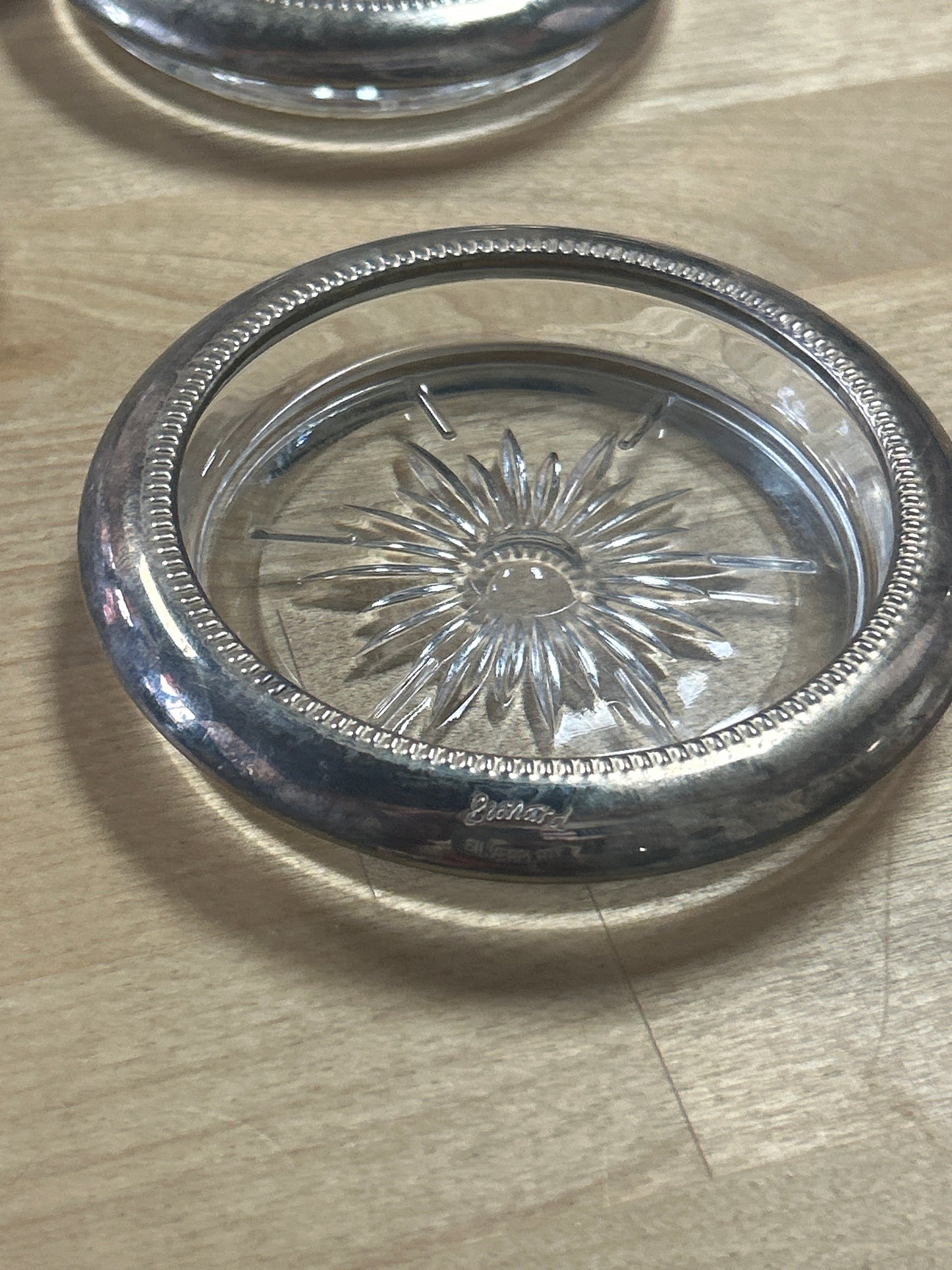 Vintage Leonard Coaster Silver, Silverplate, Set of 4, Italy (need polishing)