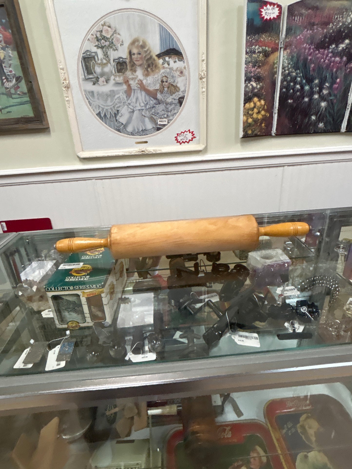 Vintage Thorpe Rolling Pin Co Hamden Connecticut Large Wood Rolling Pin 22” 12 barrel (EXCEPTIONAL CONDITION)