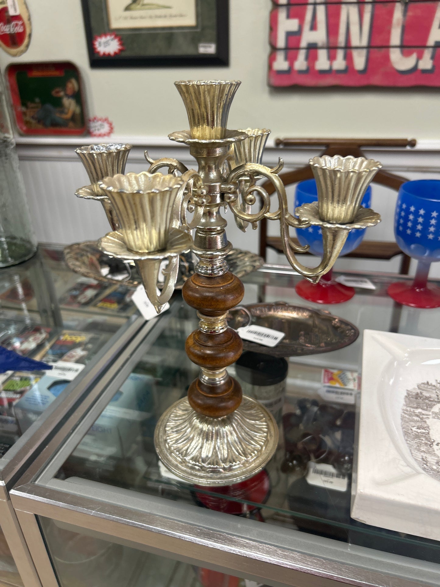Vintage Candelabra 5 Piece Candlestick Holder (pot metal -NOT Brass)