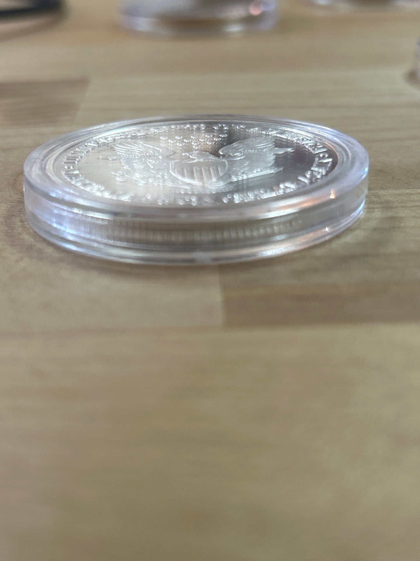 Donald Trump President MAKE AMERICA GREAT AGAIN MAGA Challenge Coin (unknown metal) In Plastic Coin Case