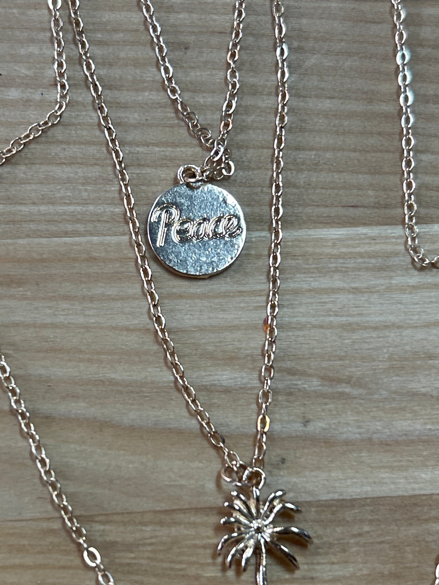 Peace 3 Charm Necklace