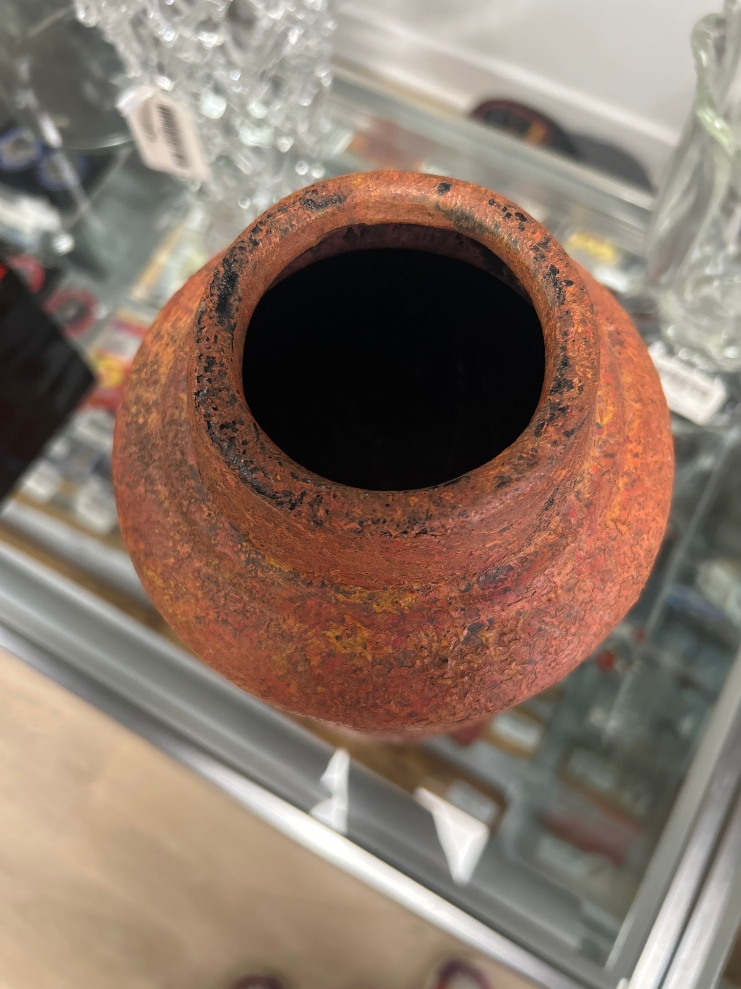Vintage Vase Orange 14”