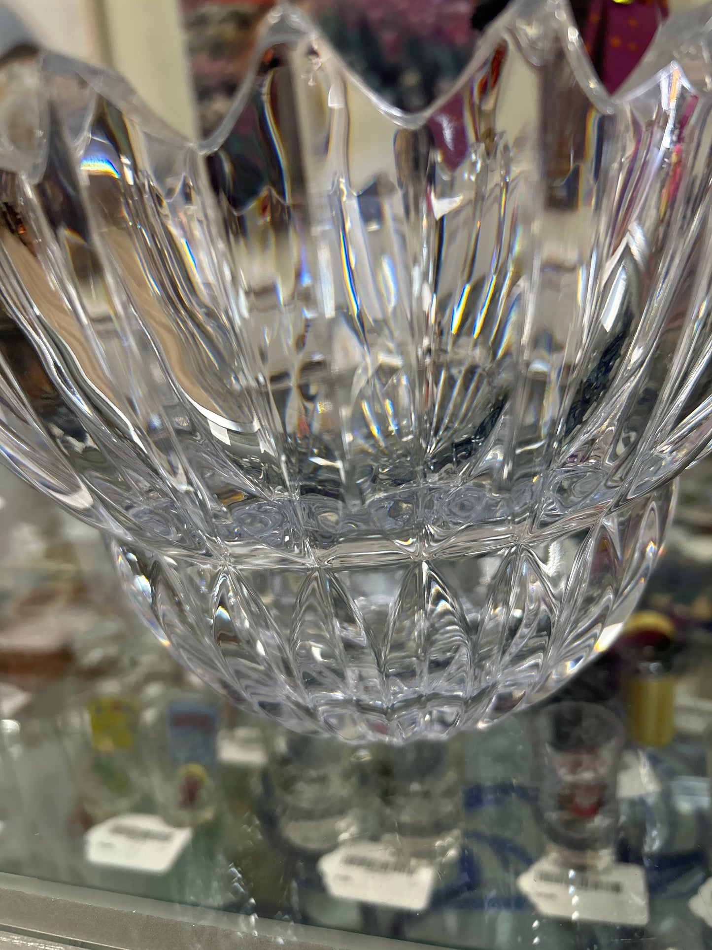 Vintage MIKASA LEAD CRYSTAL ''Ice Palace'' BOWL W/BOX. 10'' HEAVY