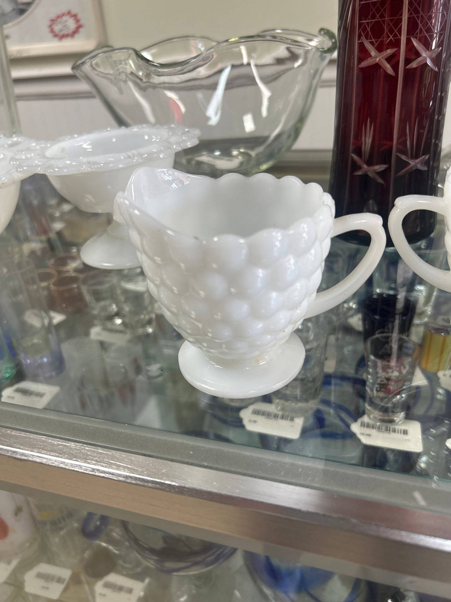 Anchor Hocking Vintage Milk Glass Bubble Creamer