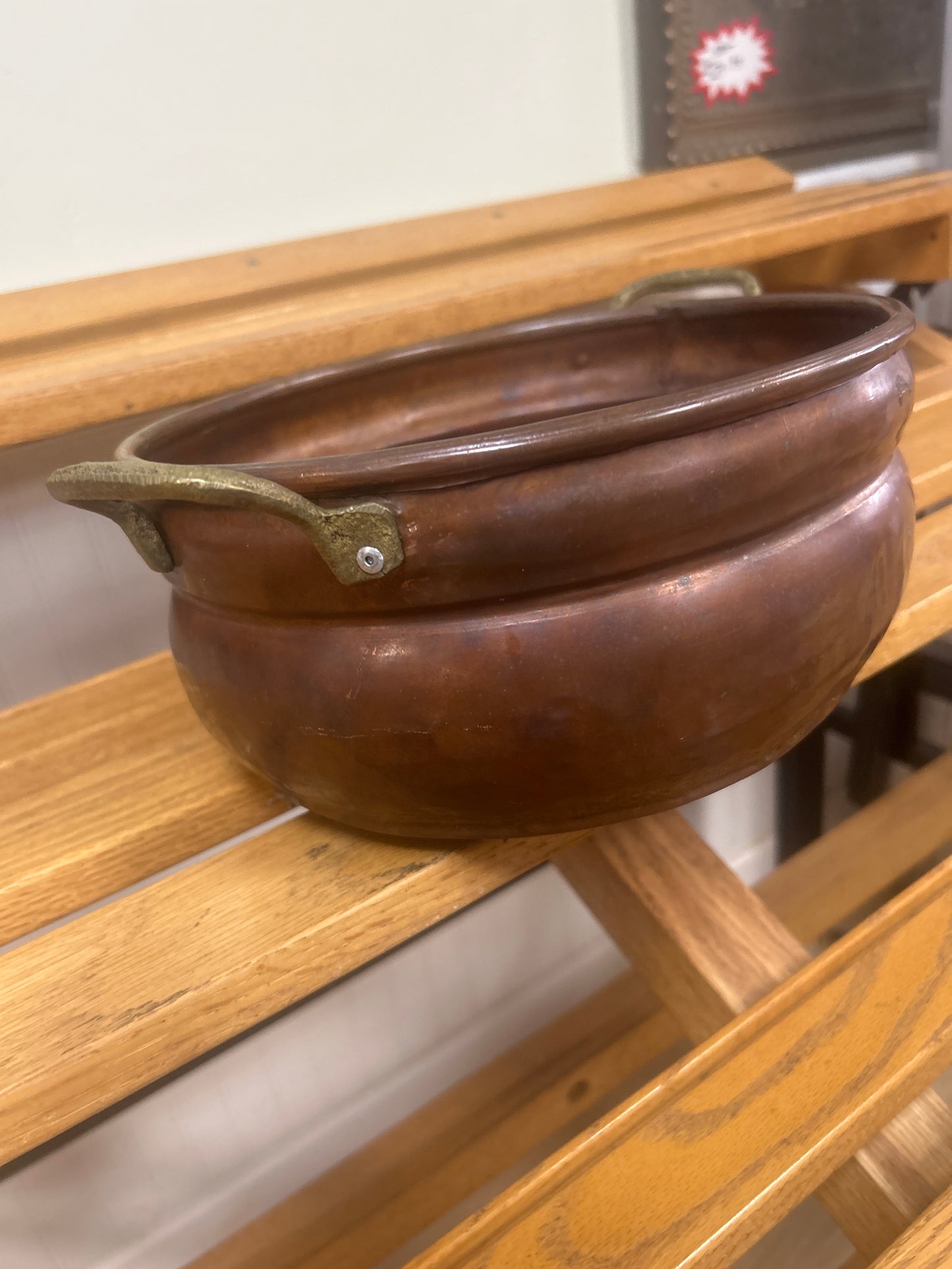 Antique Copper Bowl (repaired on handle)