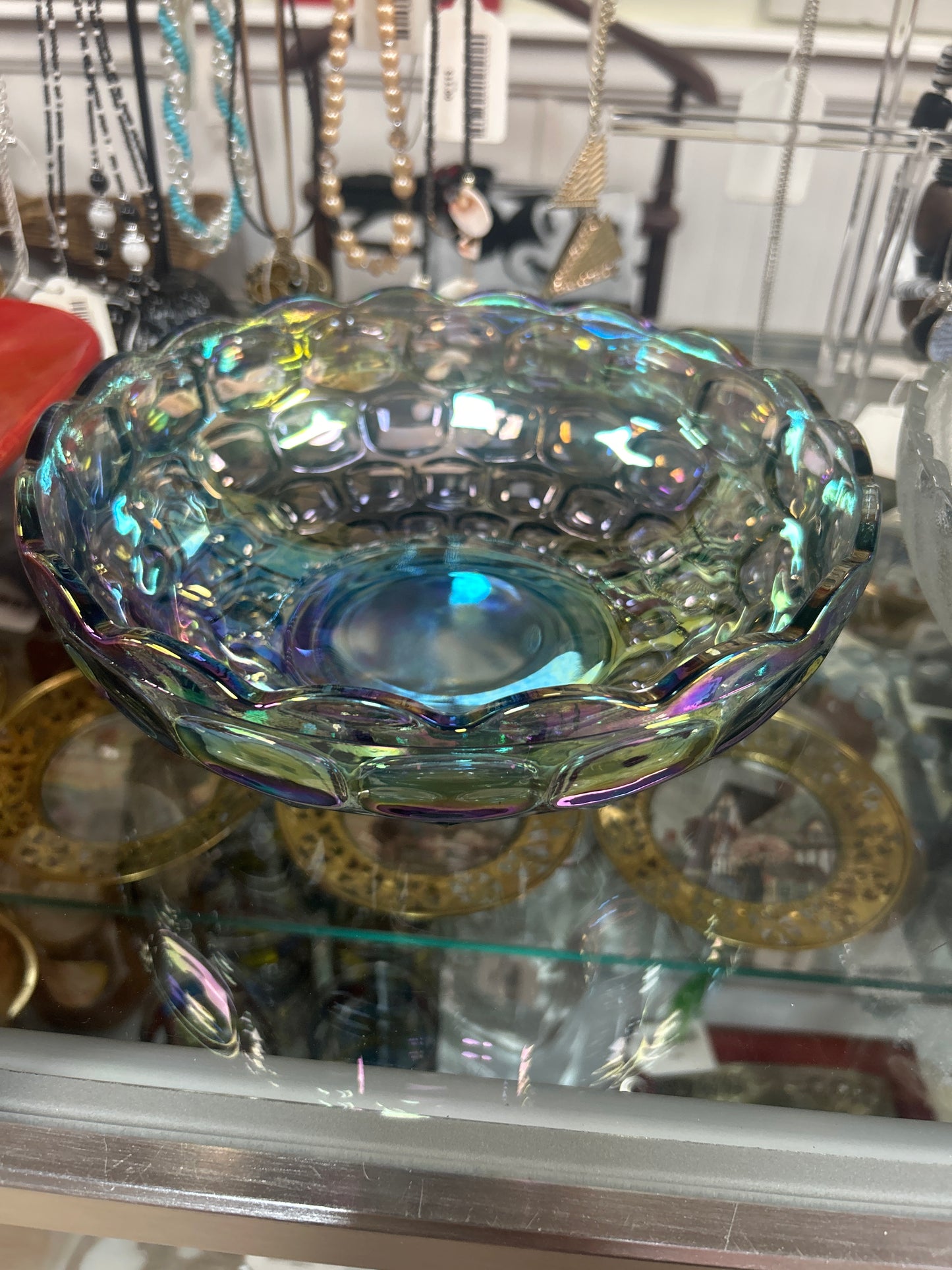 iridescent thumbprint bowl
