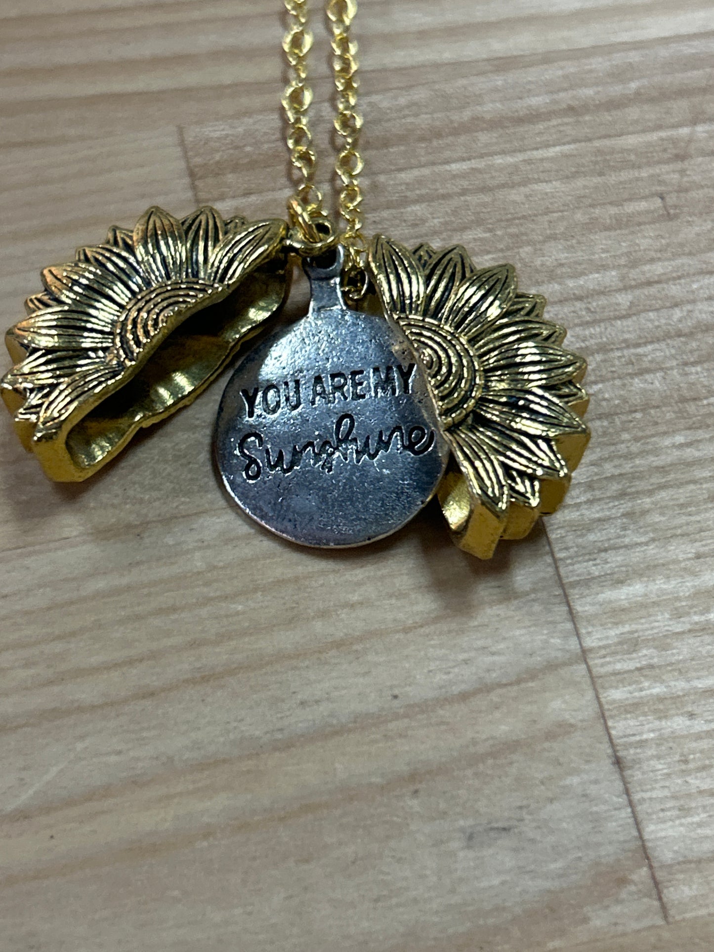 You Are My Sunshine locket and necklace