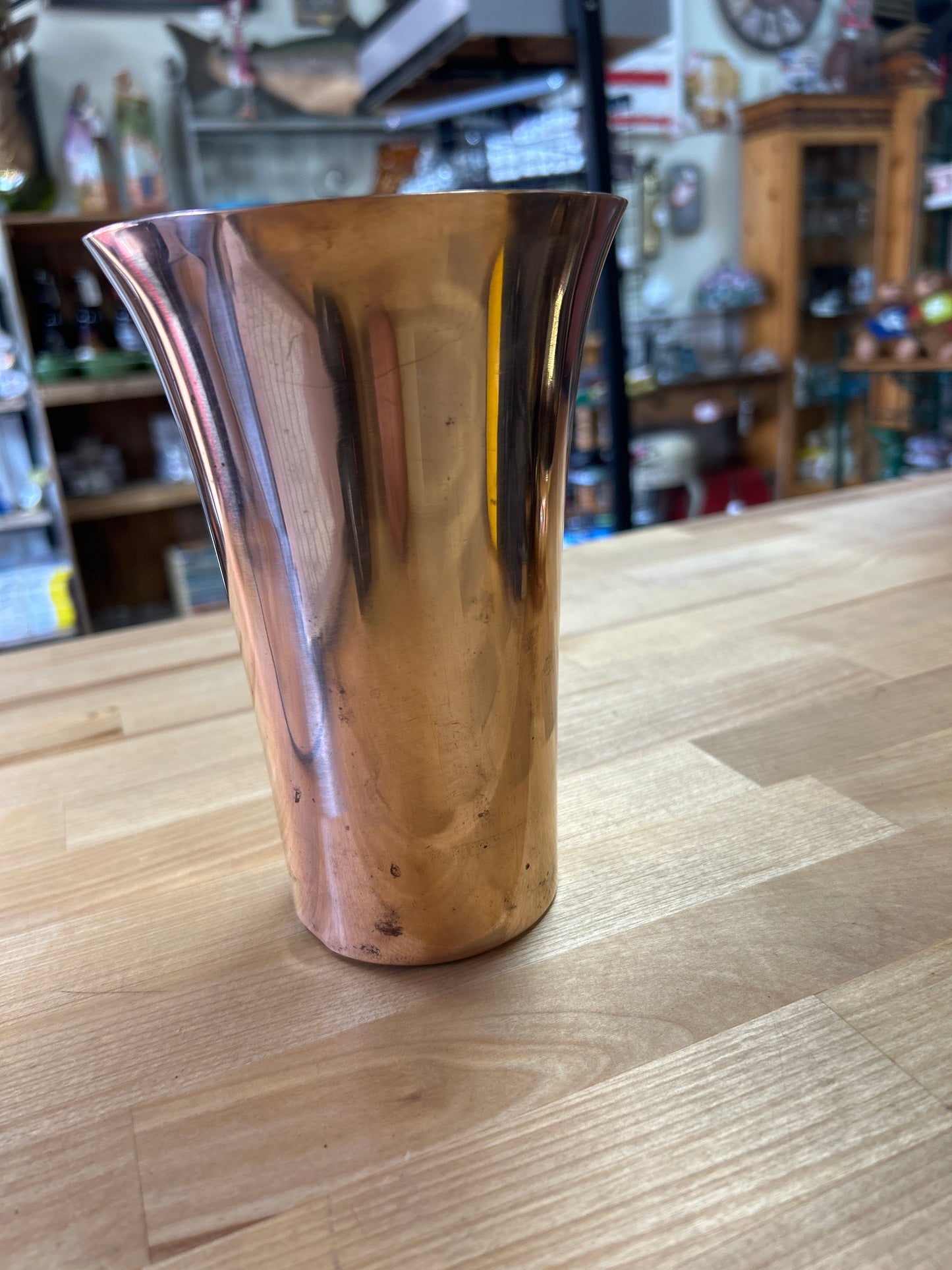 Vintage Chase “marked” copper vase. 6 1/2”