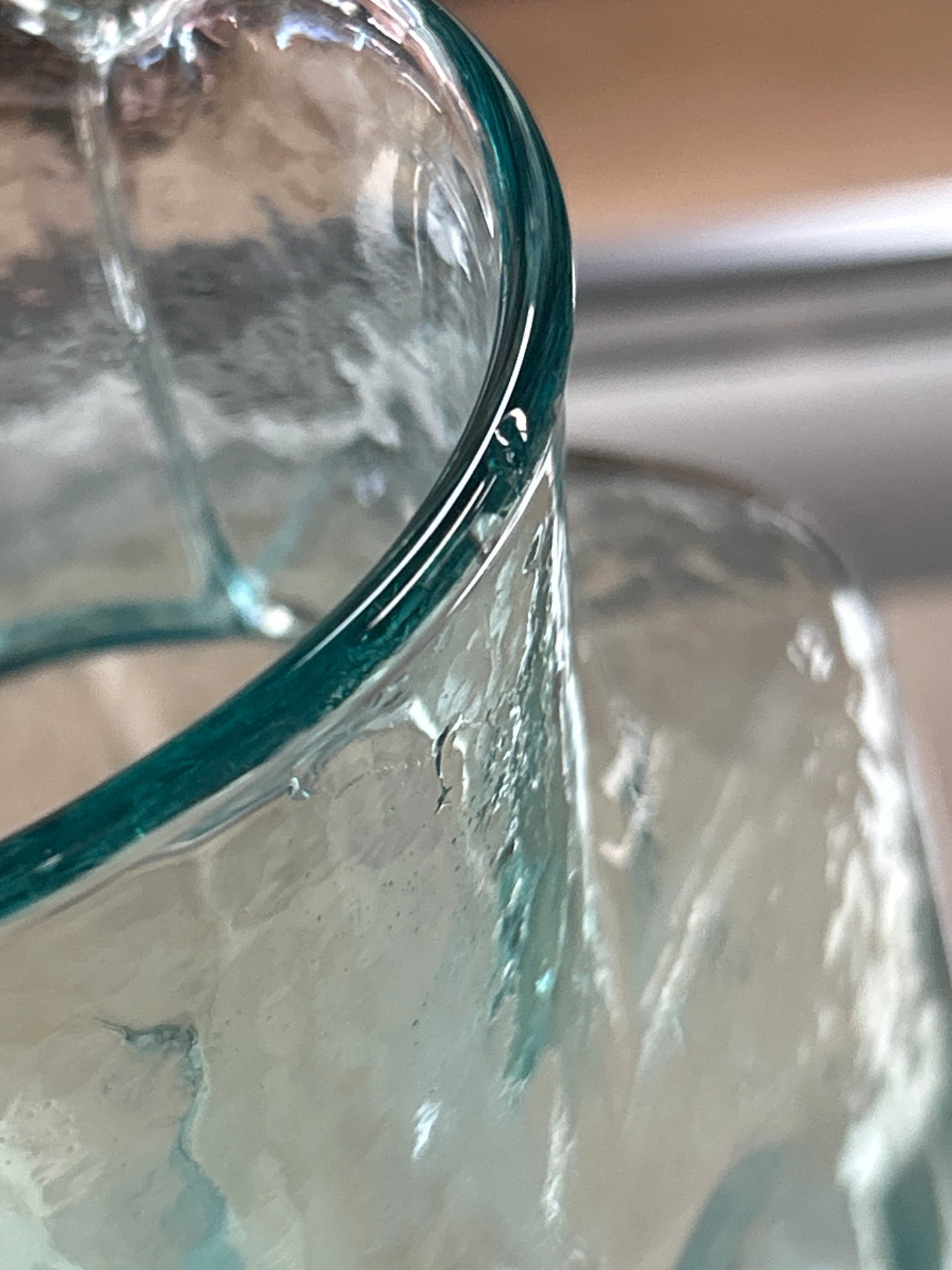 Vintage Medium Blue Blenko Glass Water Bottle / Carafe Double Spout (tiny chip on lip hard to see)