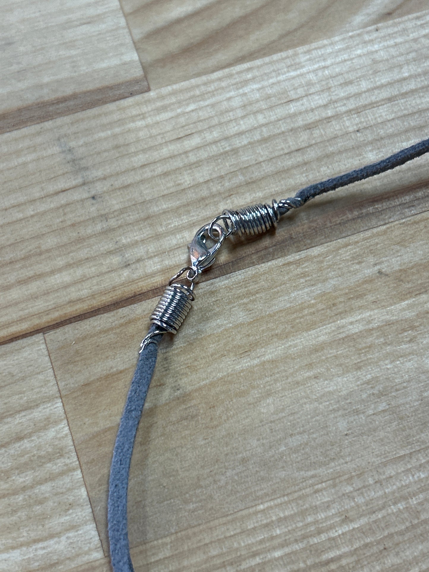 Heart necklace leather and metal