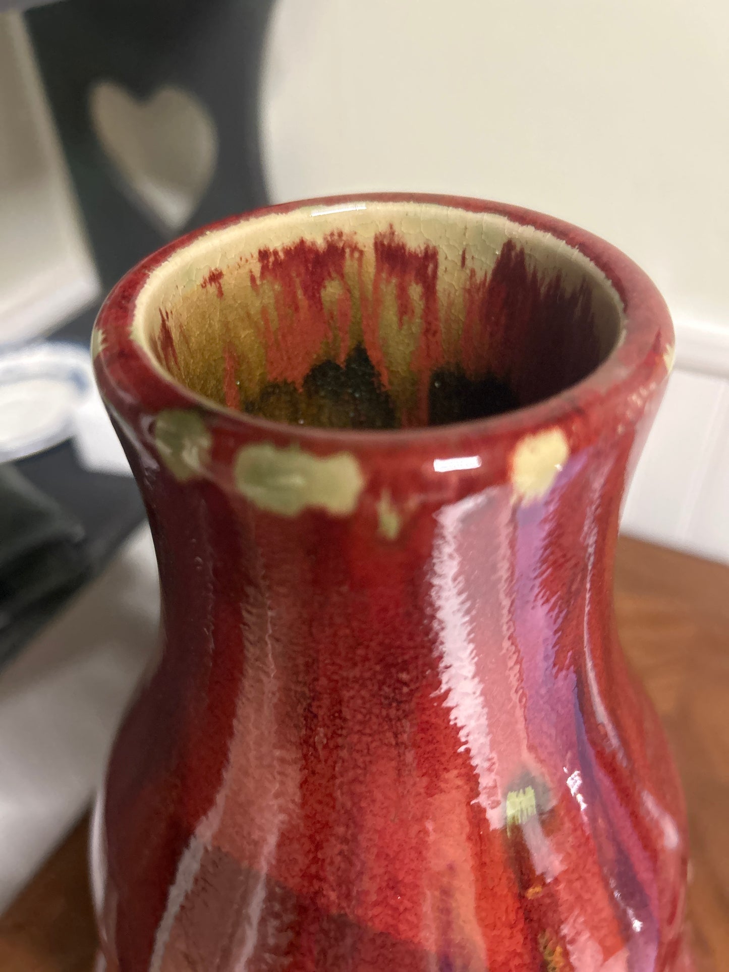 Double Gourd Chinese Vase Red Glaze 16”