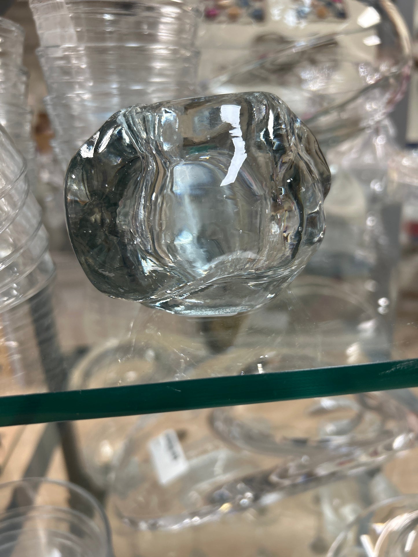 Glass candle holder single