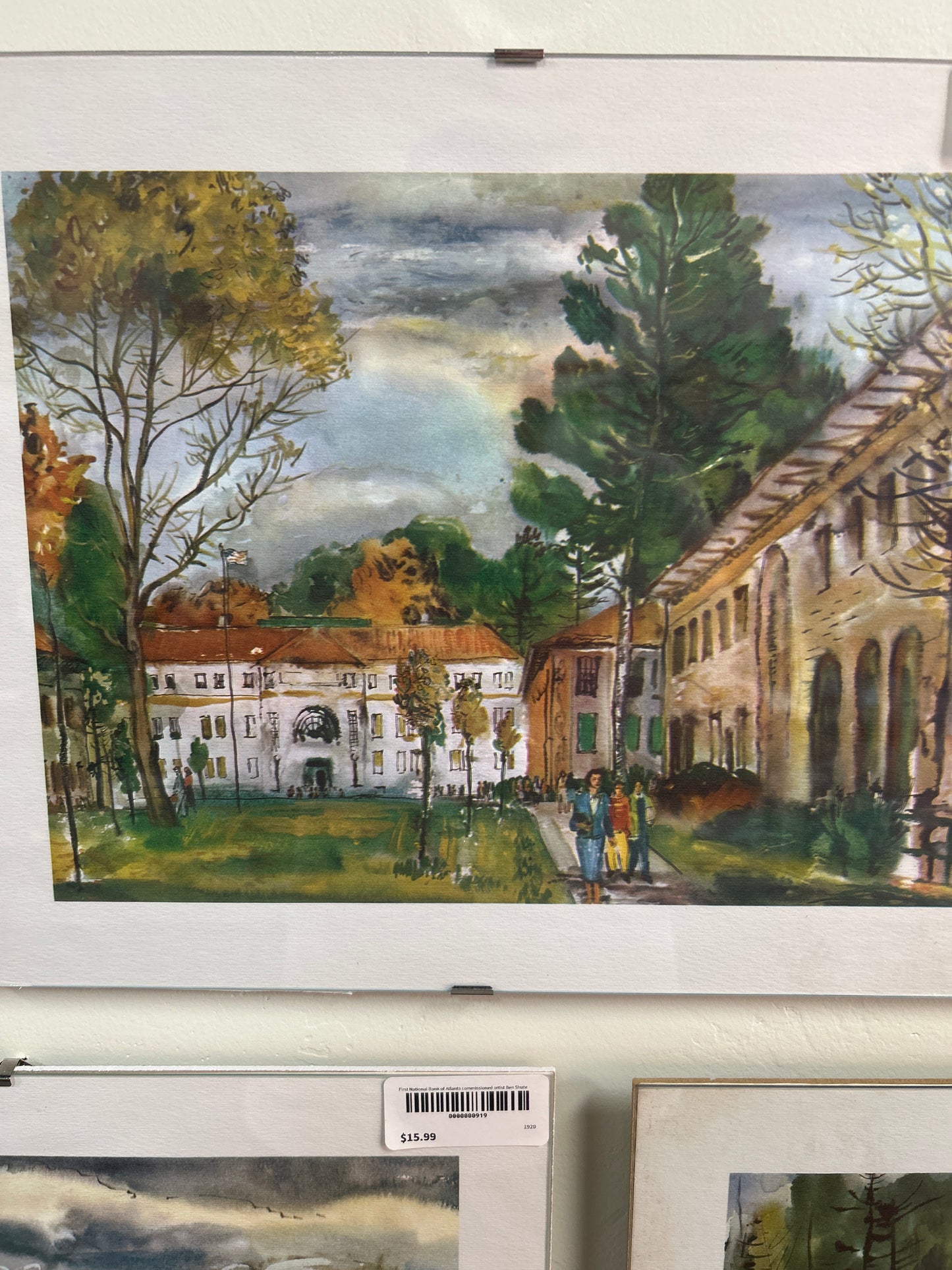 C) Vintage 1st National Bank Commission Ben Shute Atlanta City (removed from portfolio and framed in glass) 11x14