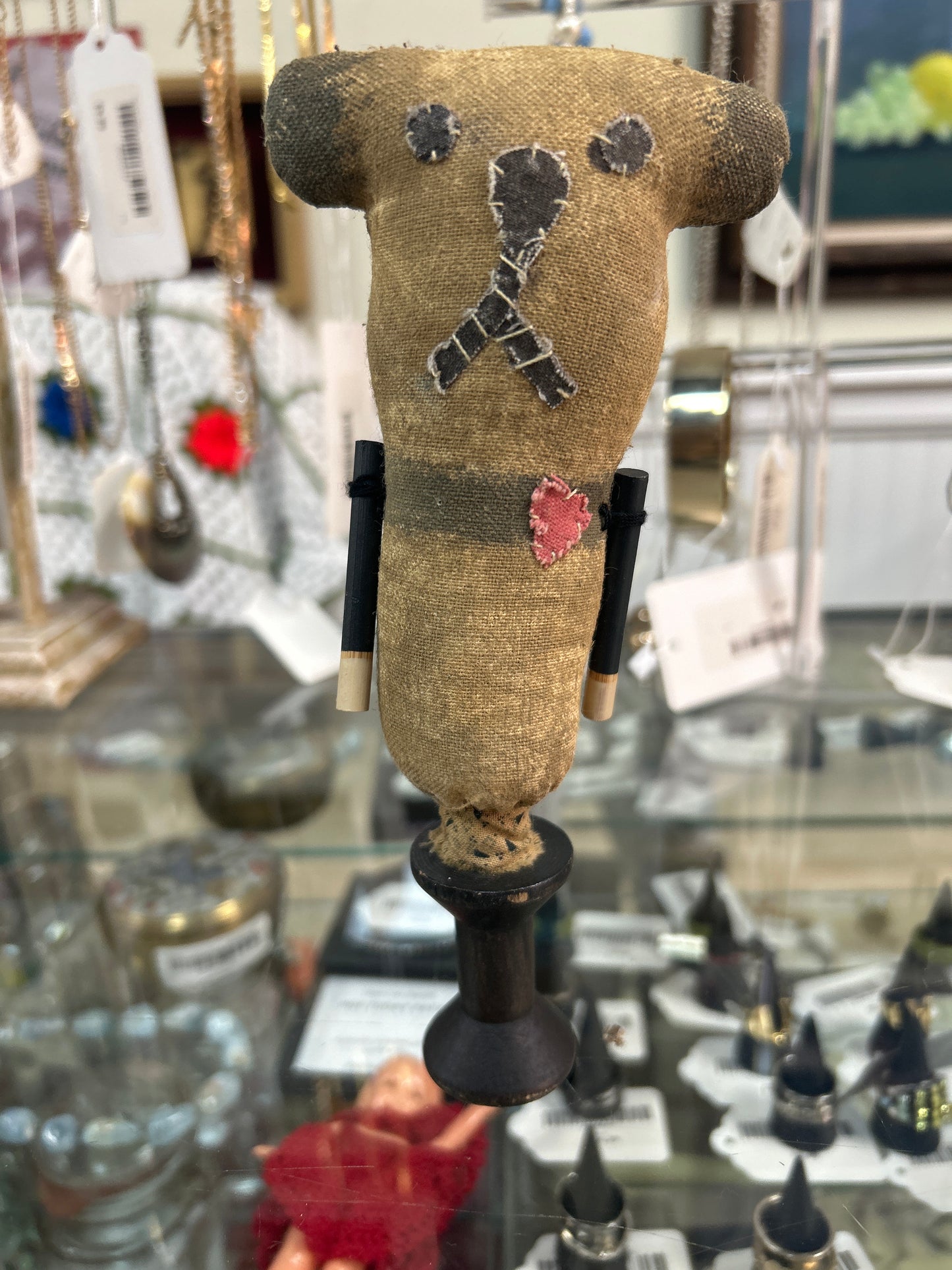 Primitive Stuffed Dog Toy/Pin Cushion/Decor/Voodoo Doll (not sure what it is)
